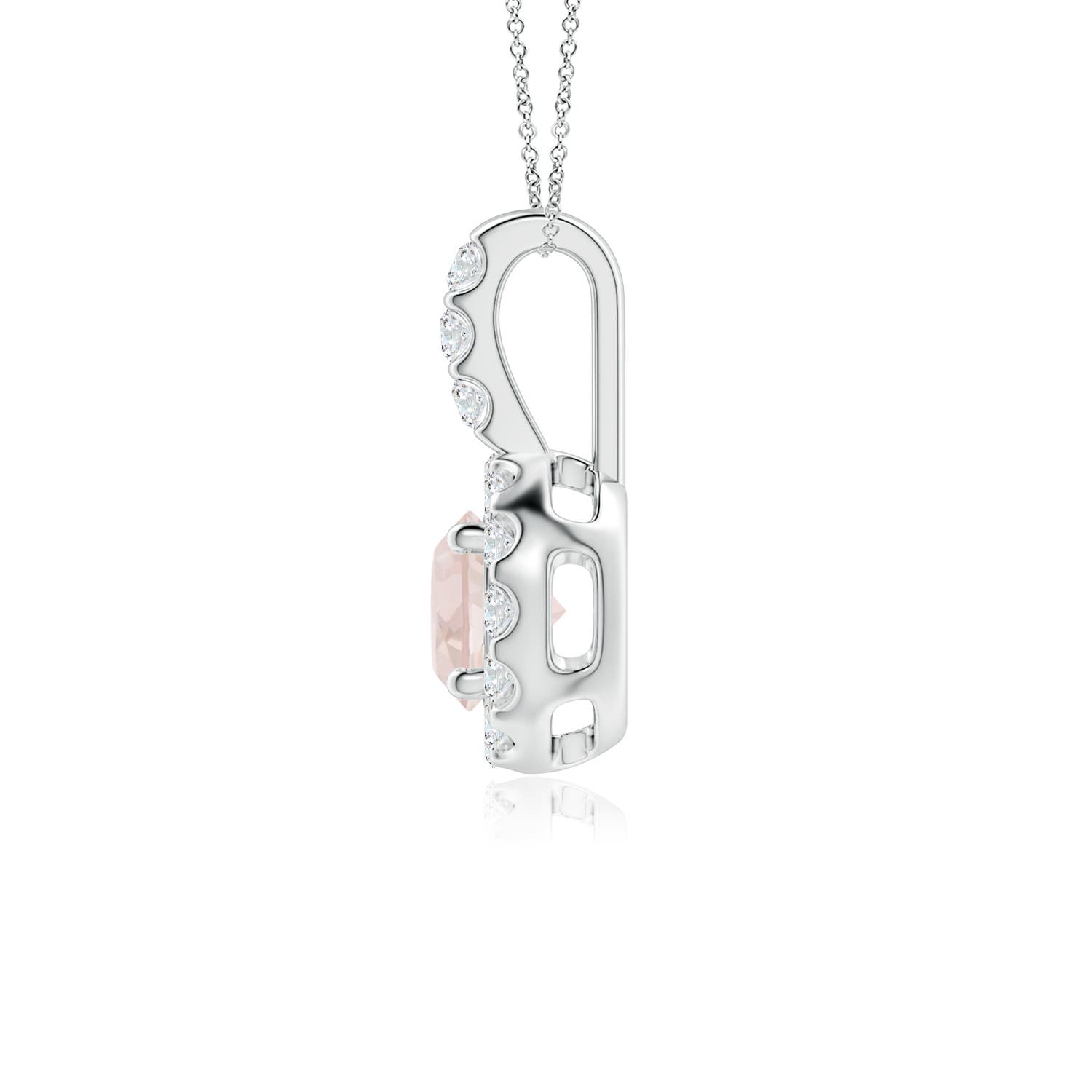 A - Morganite / 0.6 CT / 14 KT White Gold