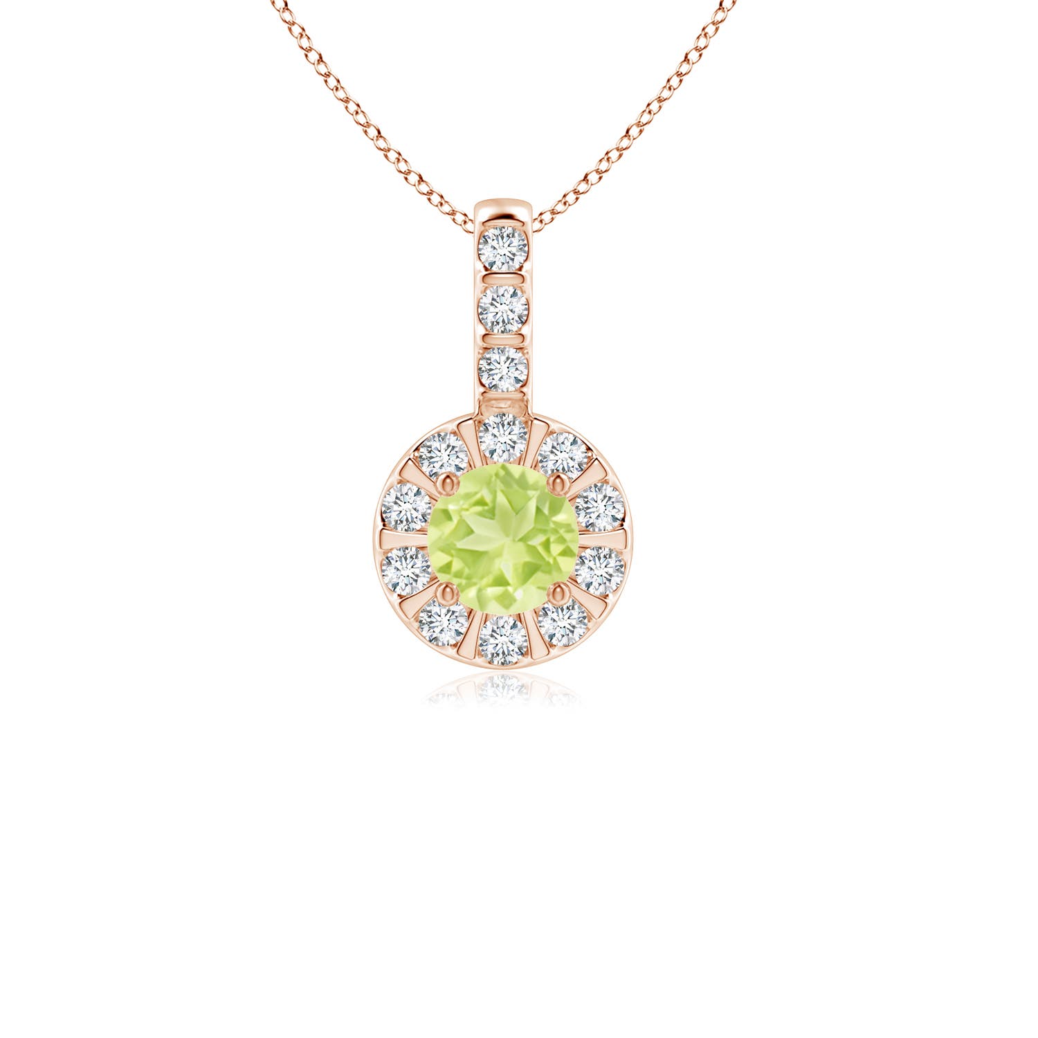 A - Peridot / 0.43 CT / 14 KT Rose Gold