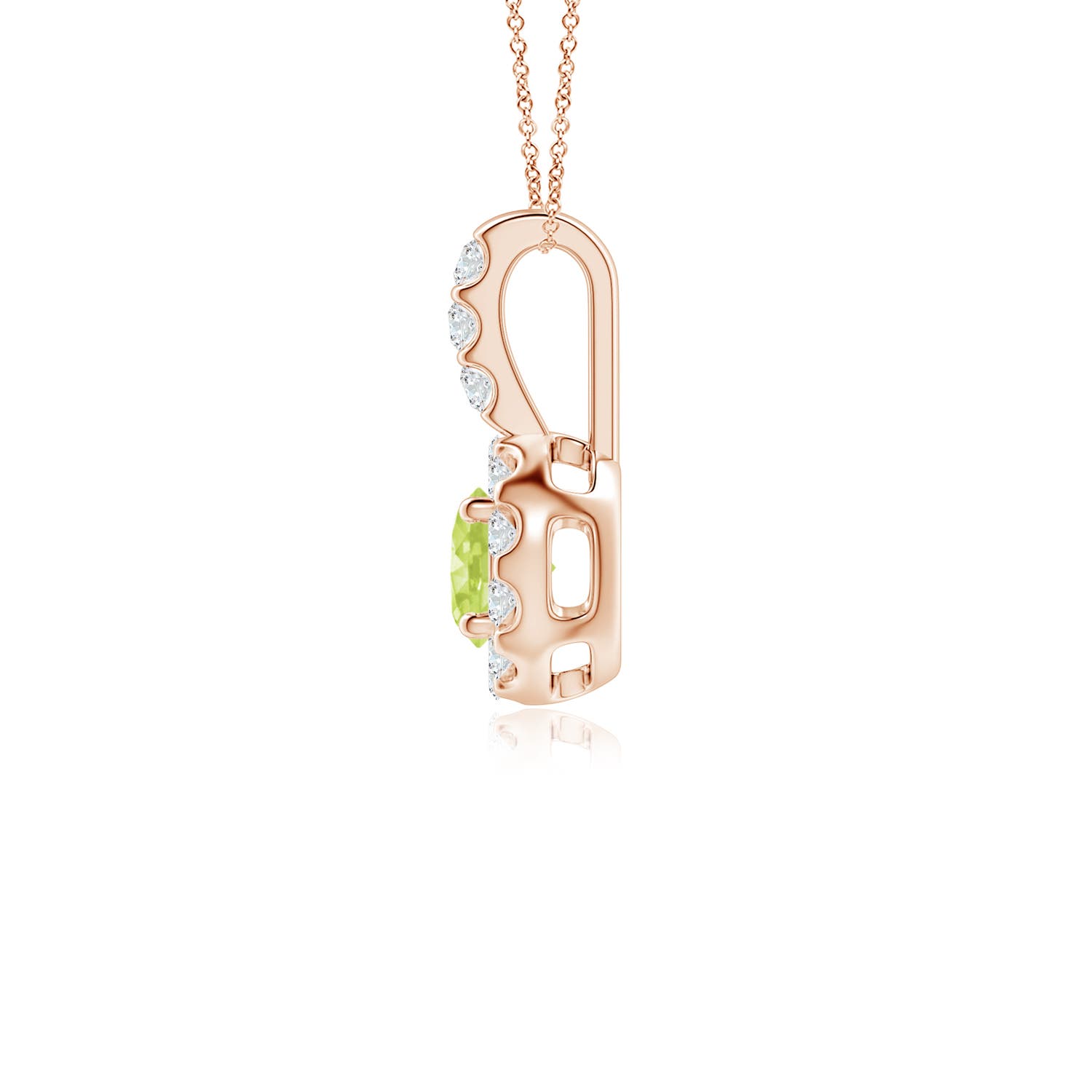 A - Peridot / 0.43 CT / 14 KT Rose Gold