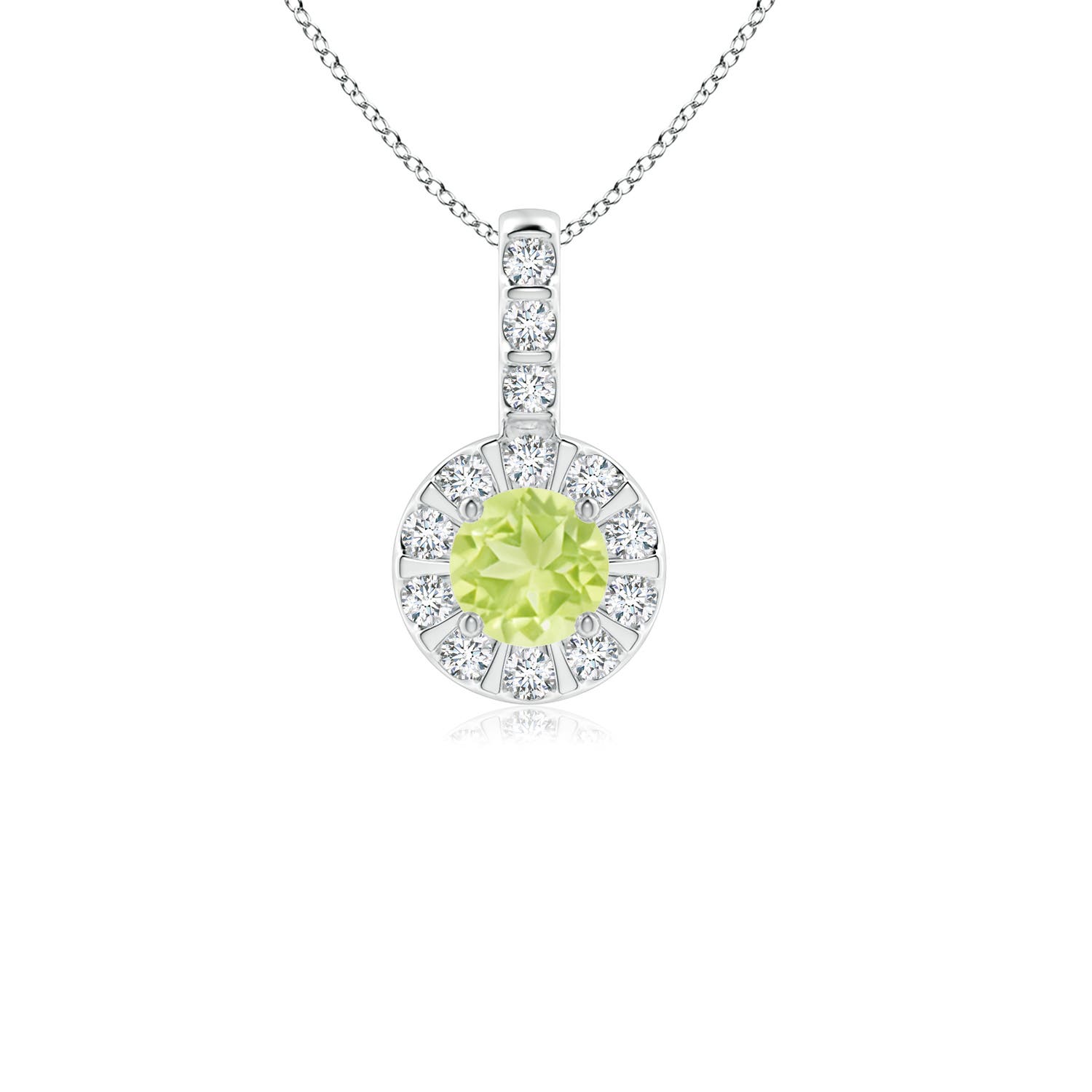 A - Peridot / 0.43 CT / 14 KT White Gold