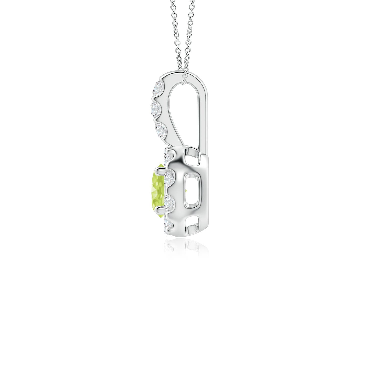 A - Peridot / 0.43 CT / 14 KT White Gold