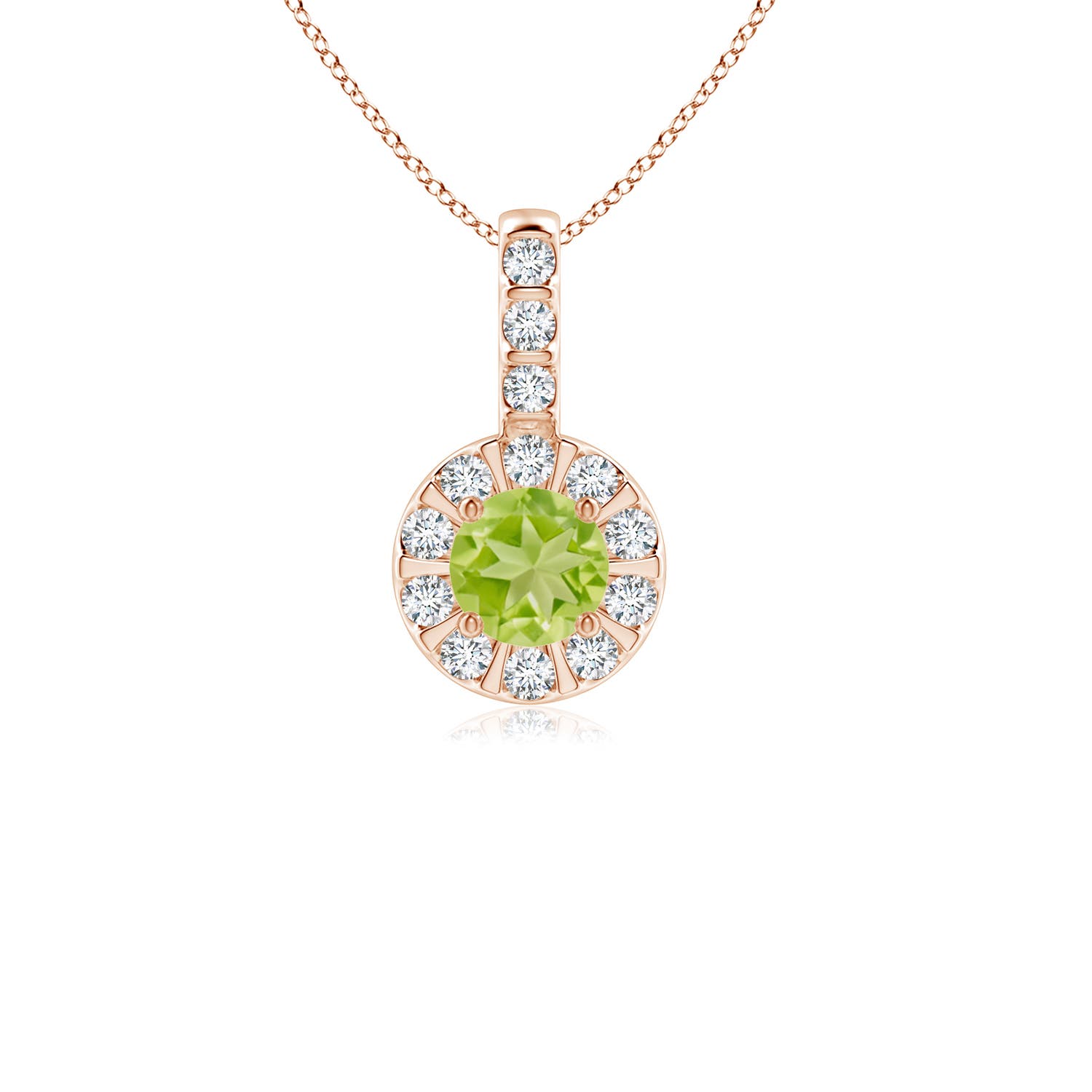 AA - Peridot / 0.43 CT / 14 KT Rose Gold