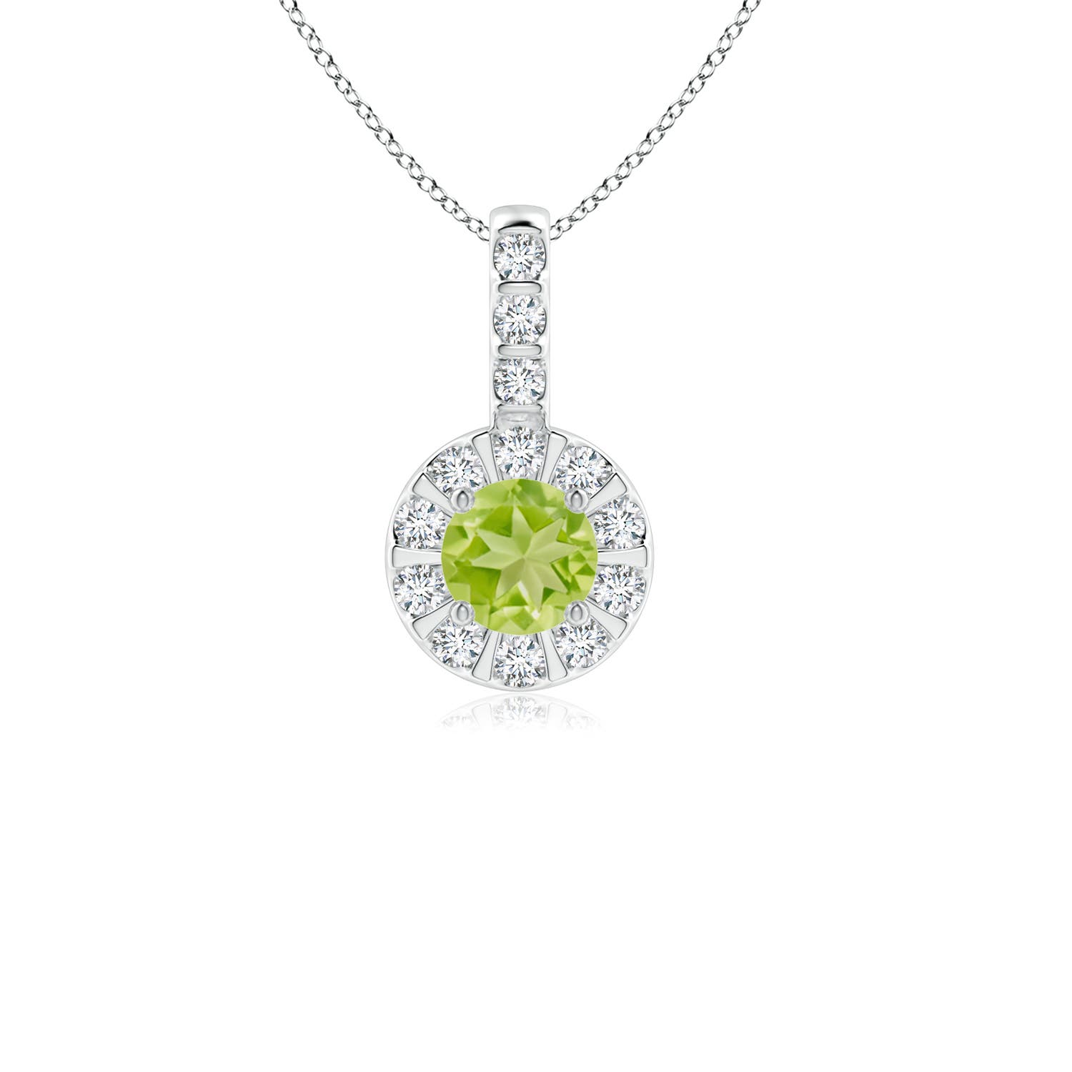 AA - Peridot / 0.43 CT / 14 KT White Gold