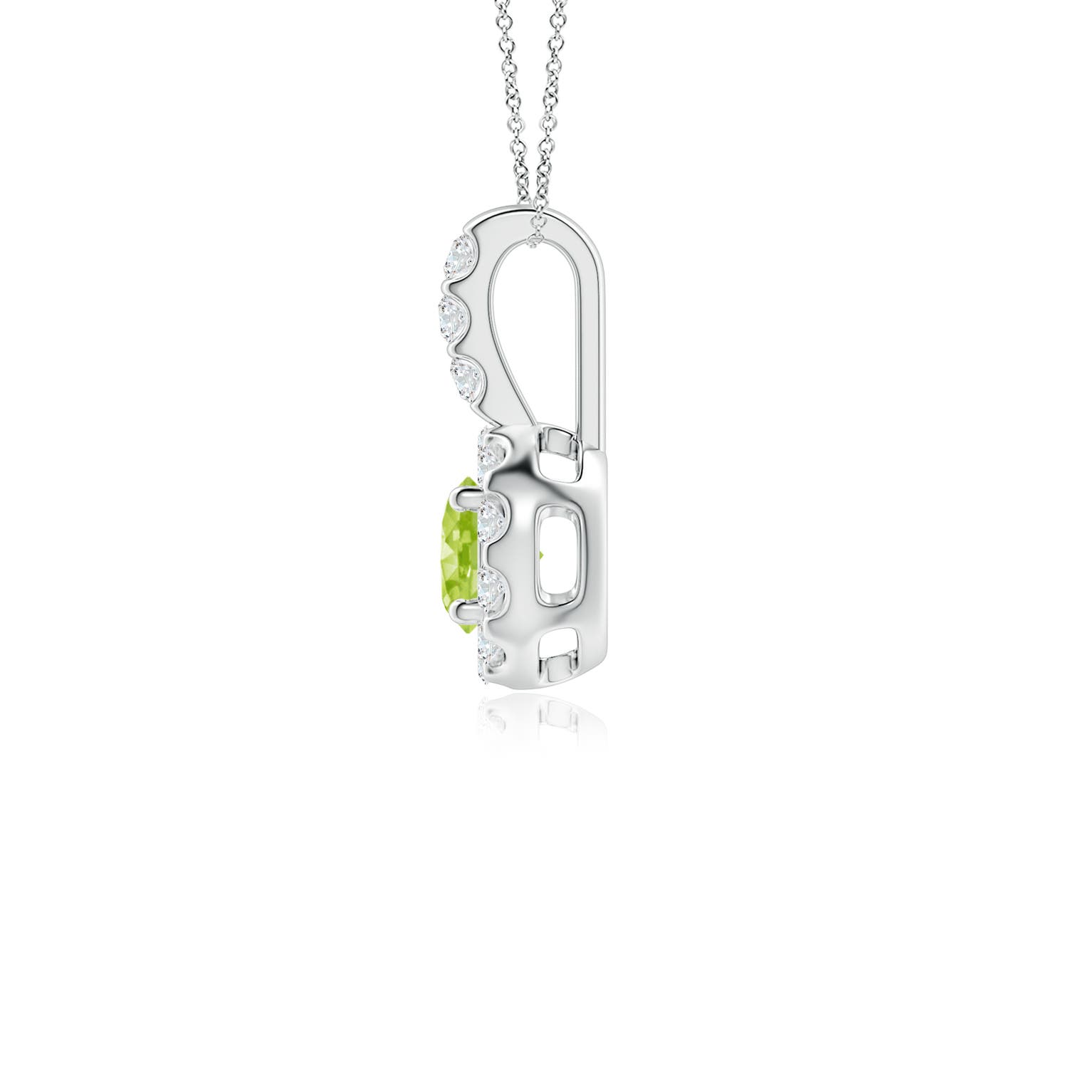 AA - Peridot / 0.43 CT / 14 KT White Gold