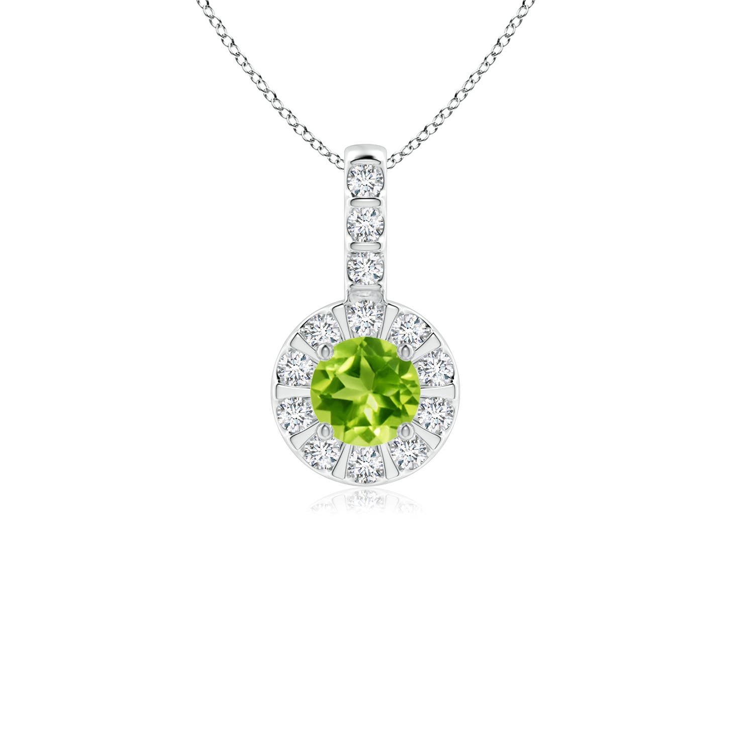 AAA - Peridot / 0.43 CT / 14 KT White Gold