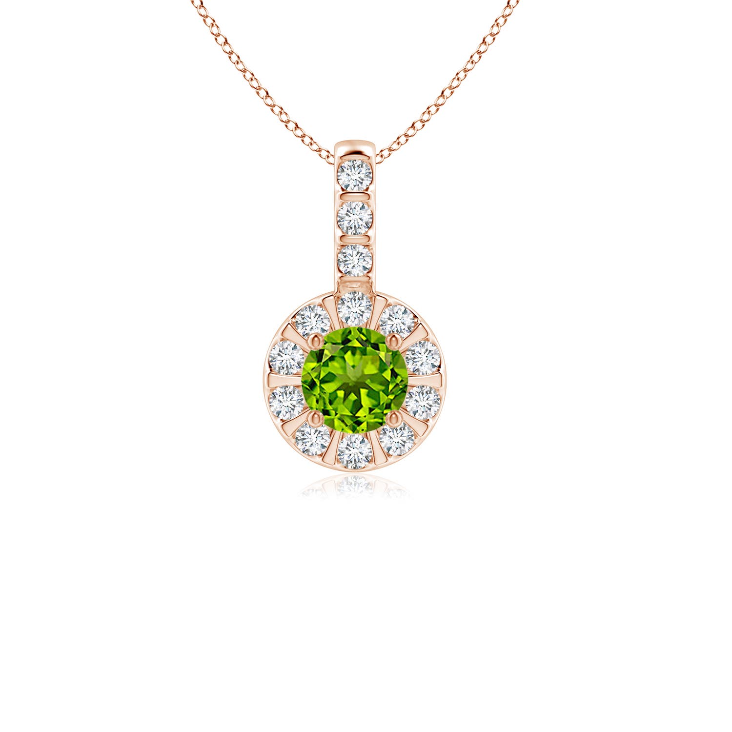 AAAA - Peridot / 0.43 CT / 14 KT Rose Gold