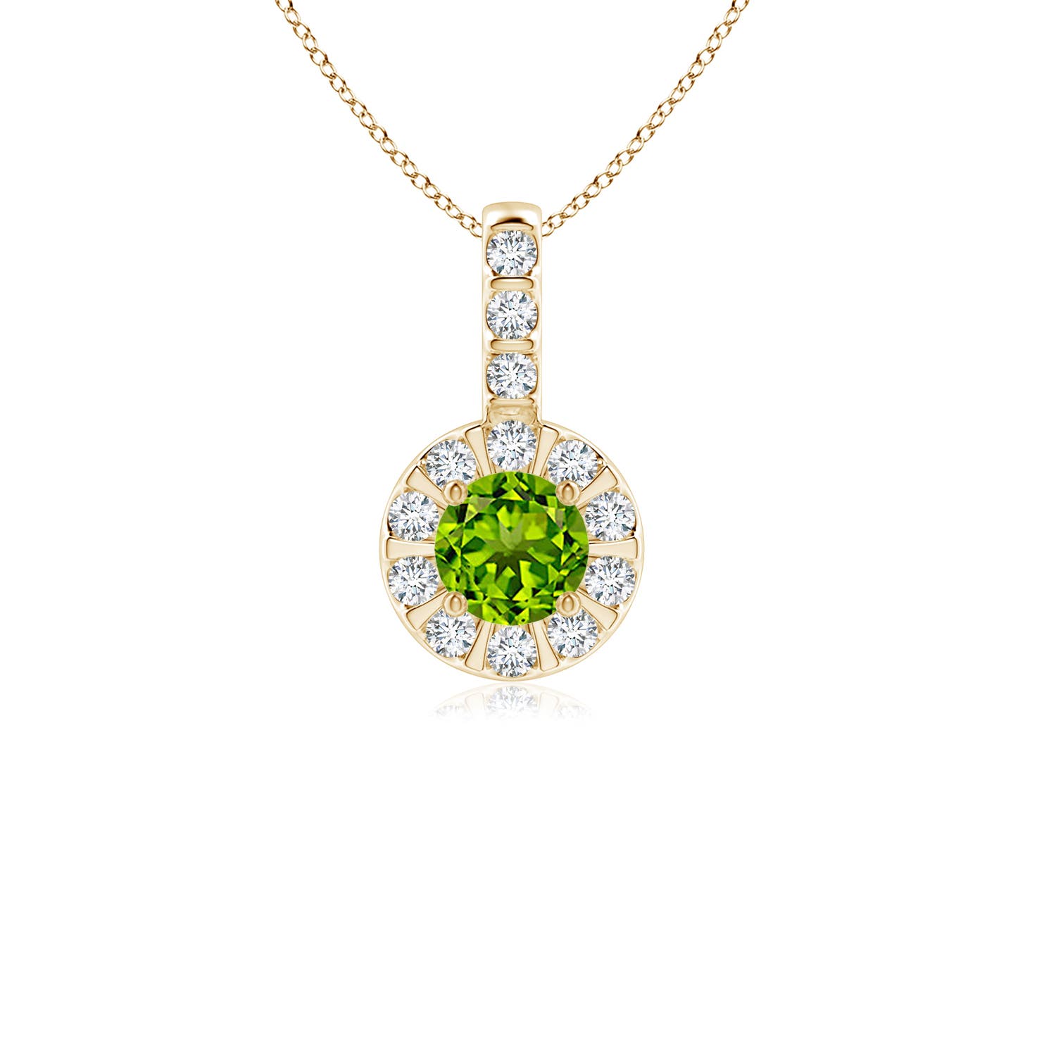 AAAA - Peridot / 0.43 CT / 14 KT Yellow Gold