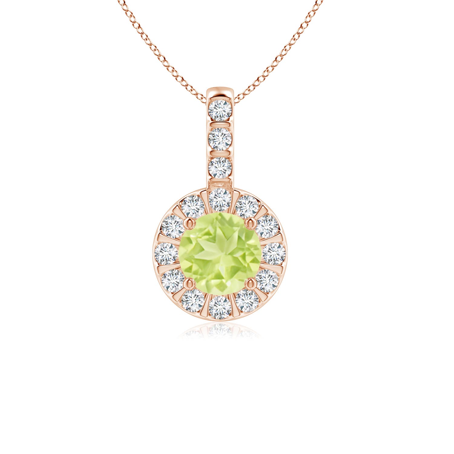 A - Peridot / 0.73 CT / 14 KT Rose Gold