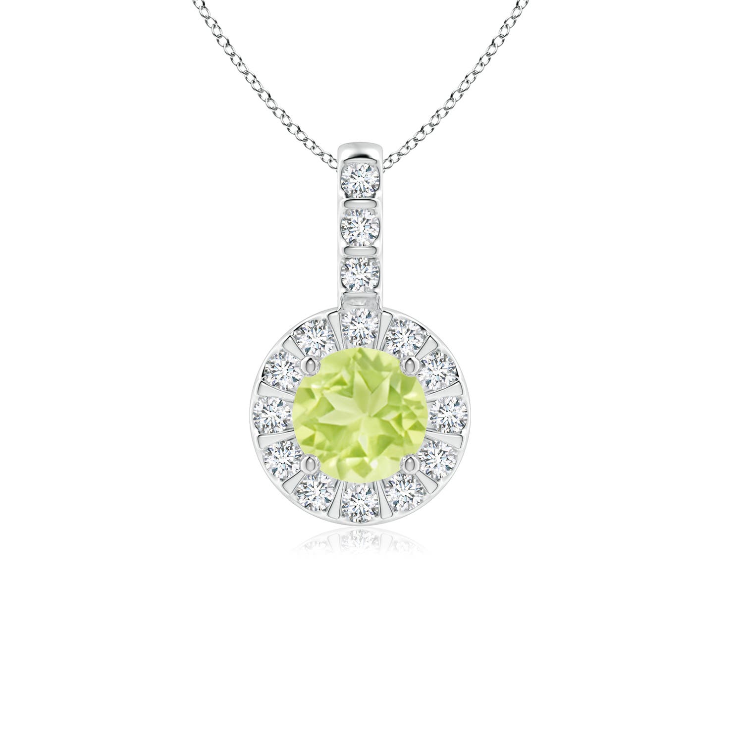 A - Peridot / 0.73 CT / 14 KT White Gold