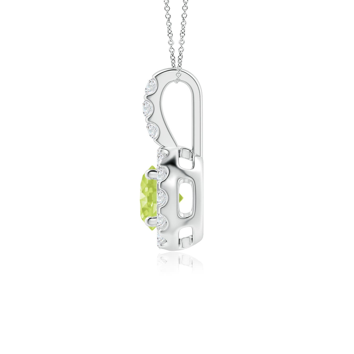 A - Peridot / 0.73 CT / 14 KT White Gold