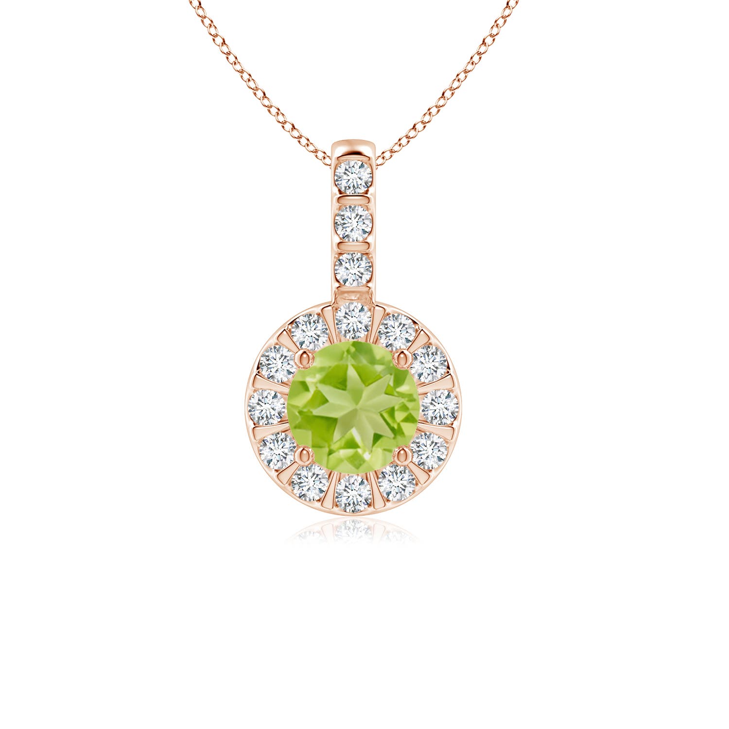 AA - Peridot / 0.73 CT / 14 KT Rose Gold