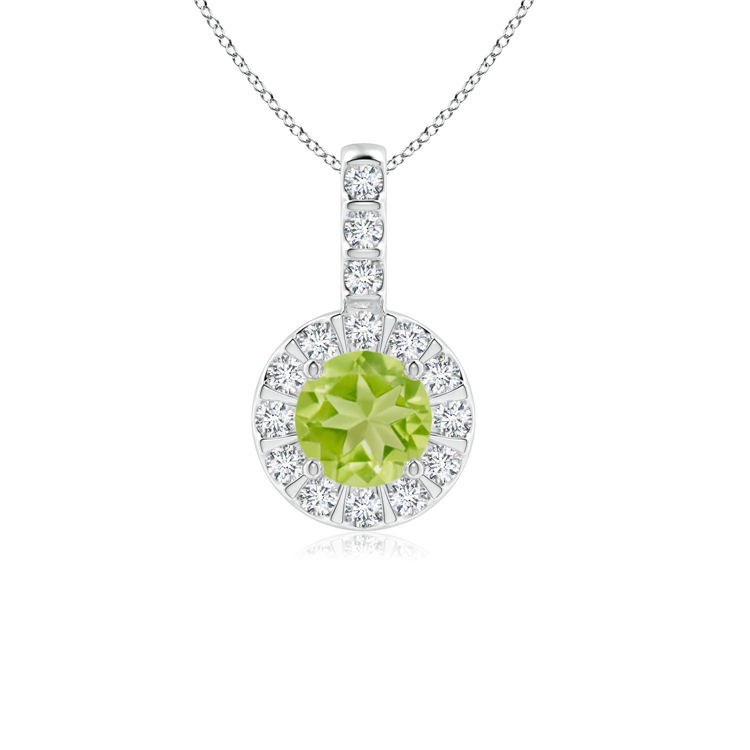 AA - Peridot / 0.73 CT / 14 KT White Gold