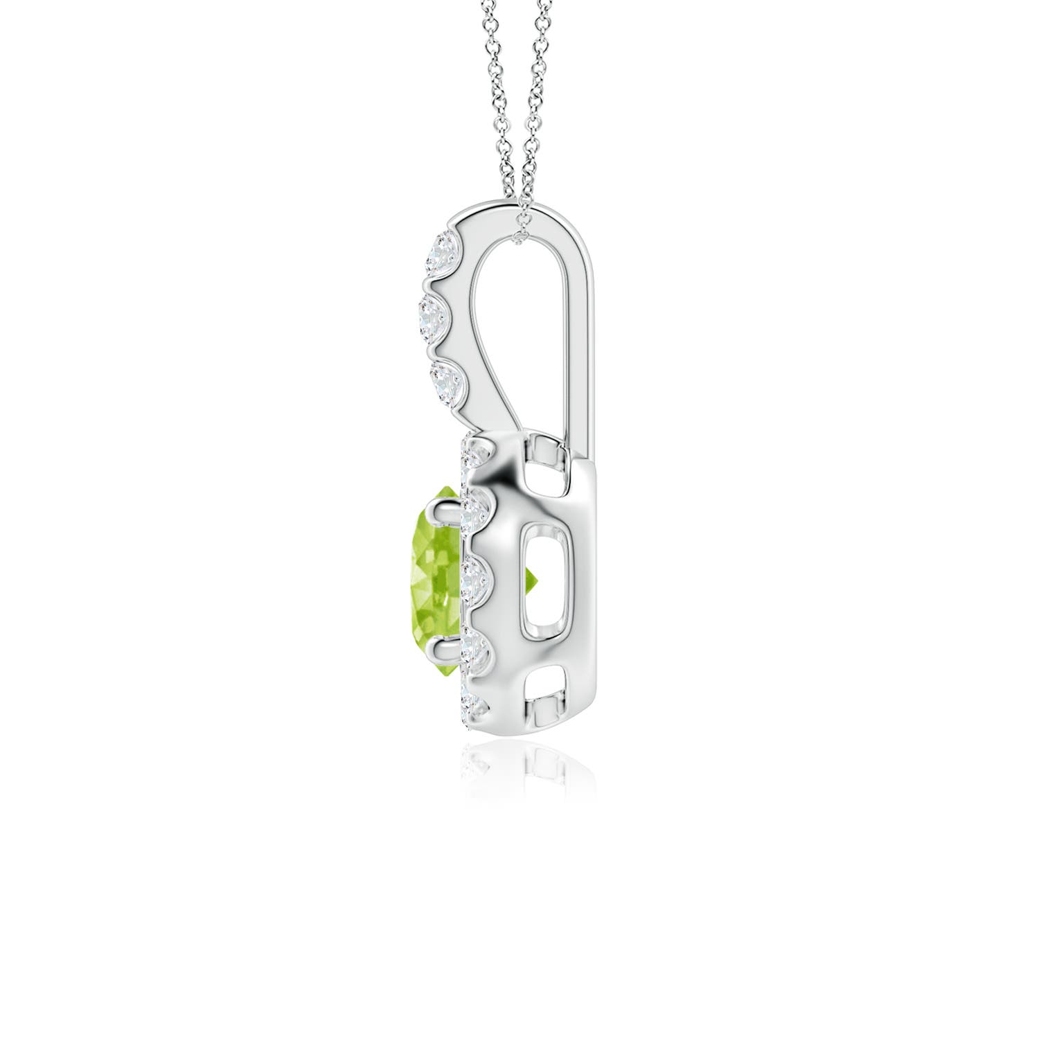 AA - Peridot / 0.73 CT / 14 KT White Gold