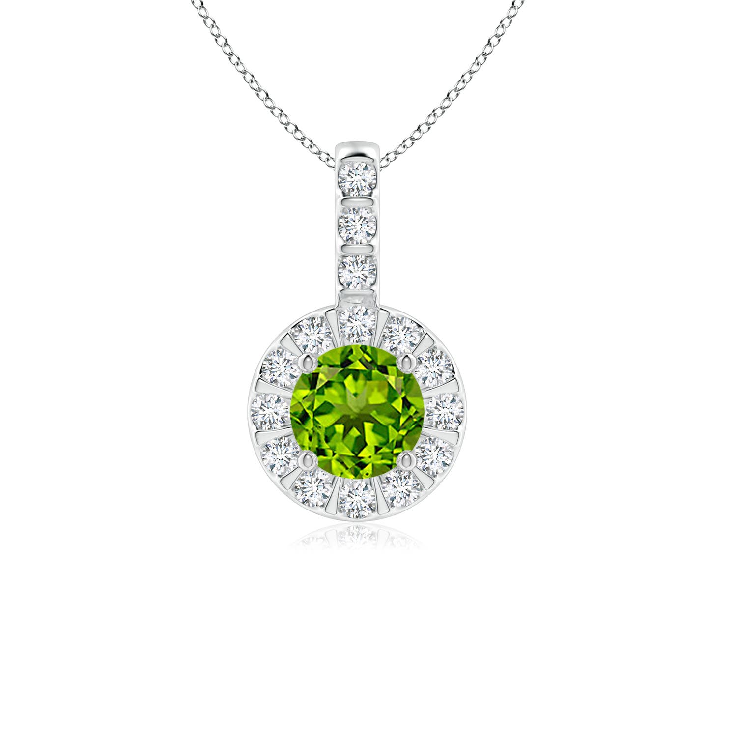 AAAA - Peridot / 0.73 CT / 14 KT White Gold