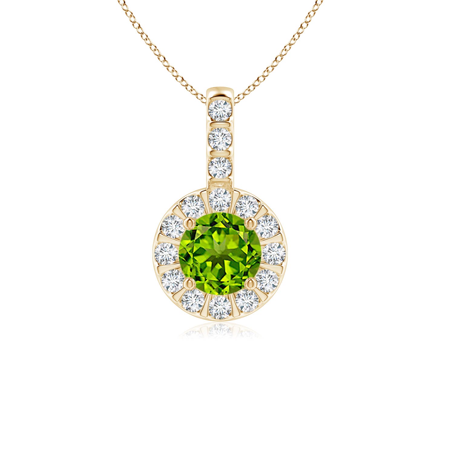 AAAA - Peridot / 0.73 CT / 14 KT Yellow Gold