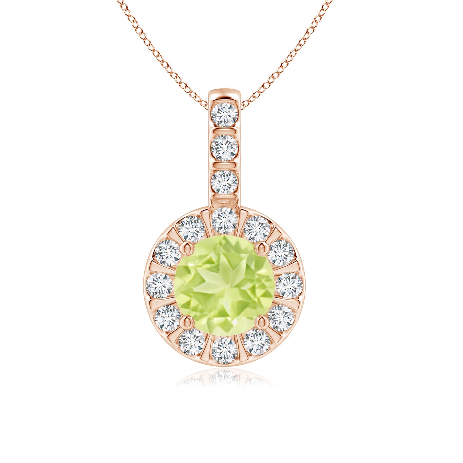 A - Peridot / 1.22 CT / 14 KT Rose Gold