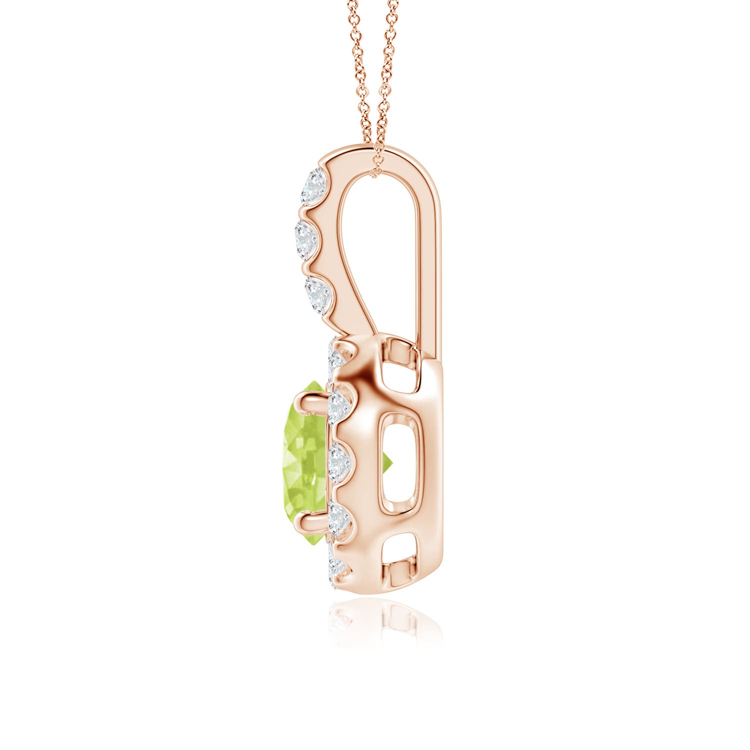 A - Peridot / 1.22 CT / 14 KT Rose Gold