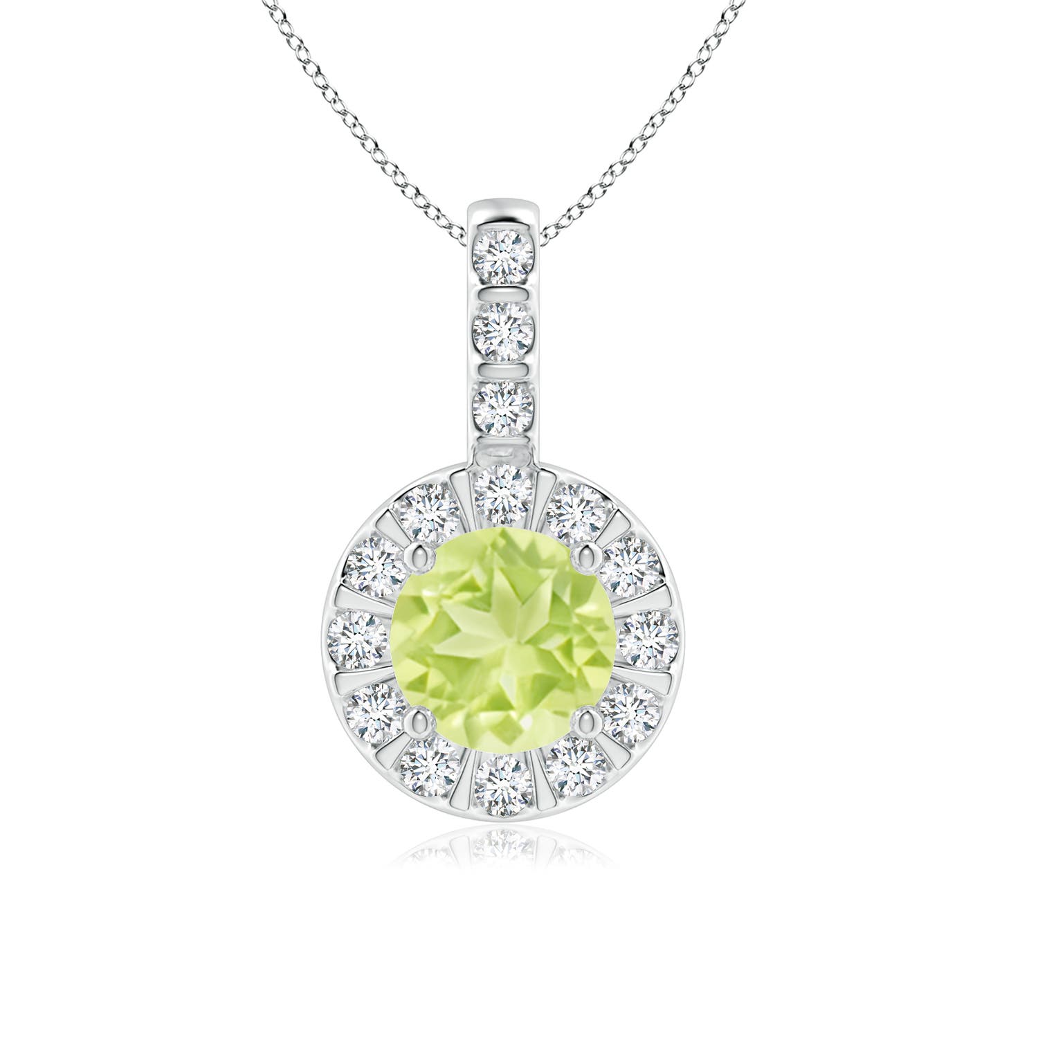 A - Peridot / 1.22 CT / 14 KT White Gold