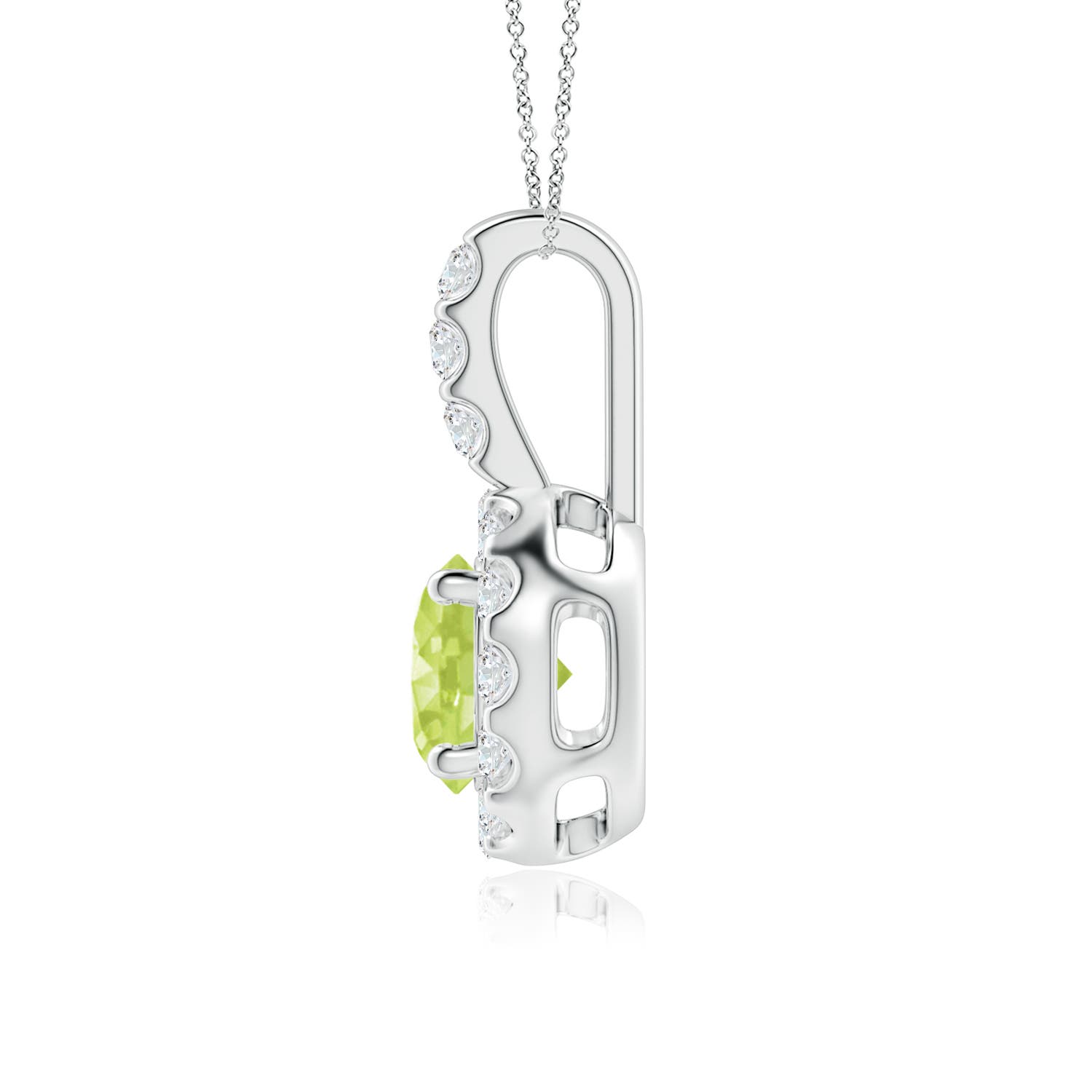 A - Peridot / 1.22 CT / 14 KT White Gold