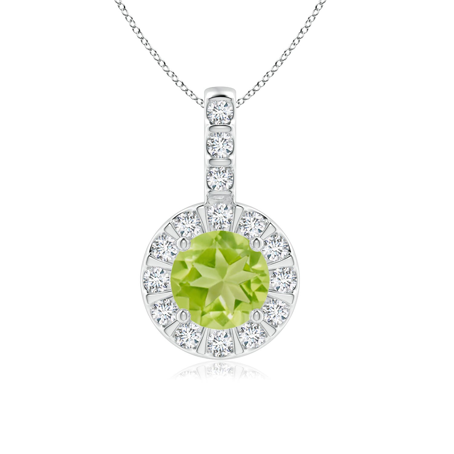 AA - Peridot / 1.22 CT / 14 KT White Gold