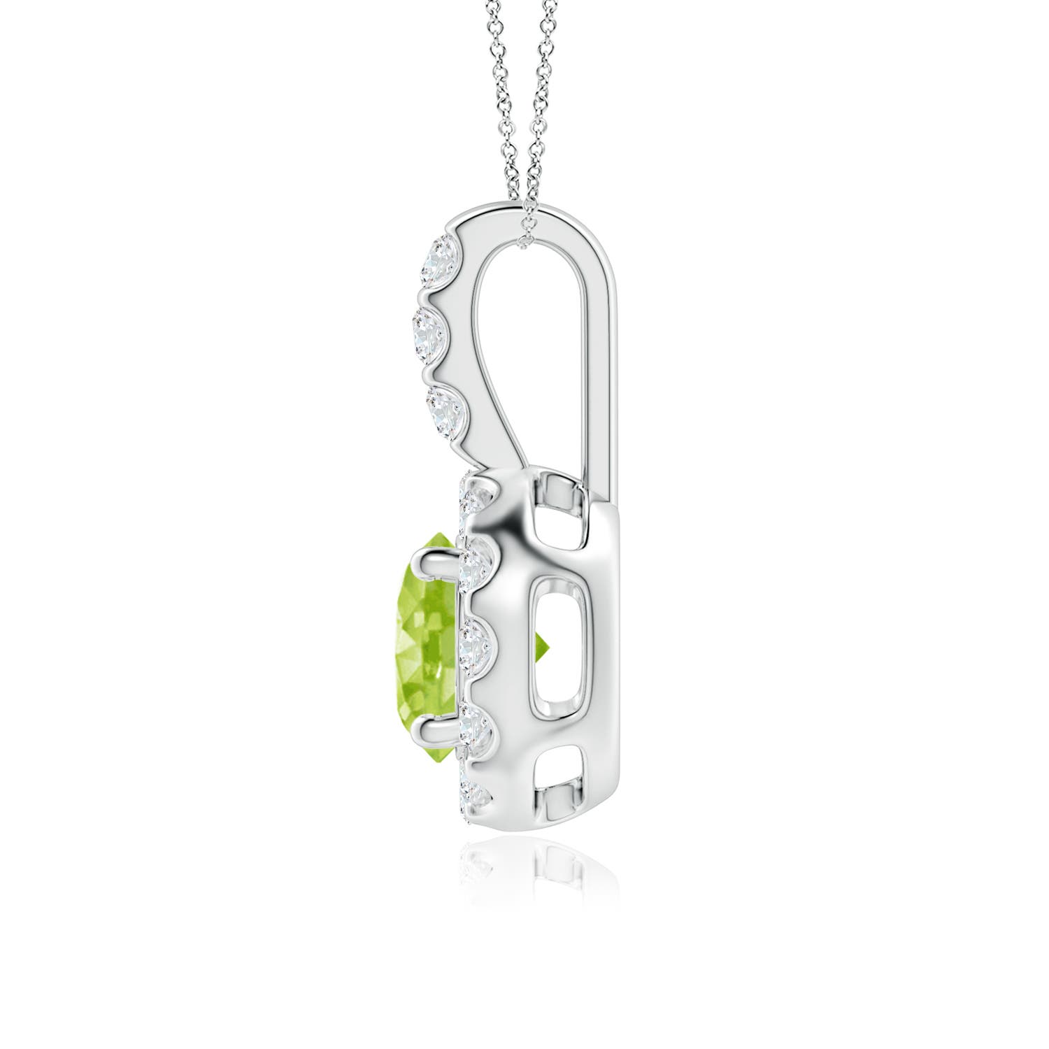 AA - Peridot / 1.22 CT / 14 KT White Gold