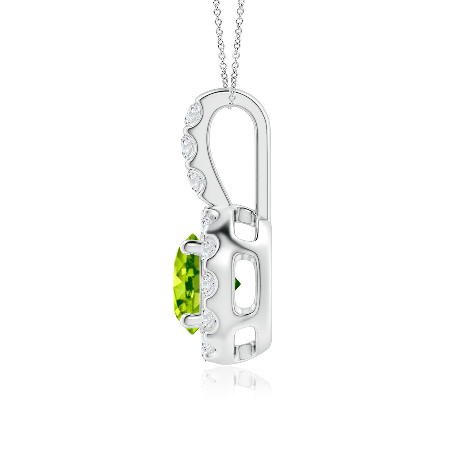 AAA - Peridot / 1.22 CT / 14 KT White Gold