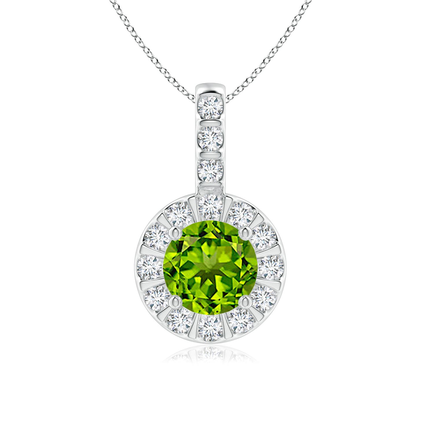 AAAA - Peridot / 1.22 CT / 14 KT White Gold