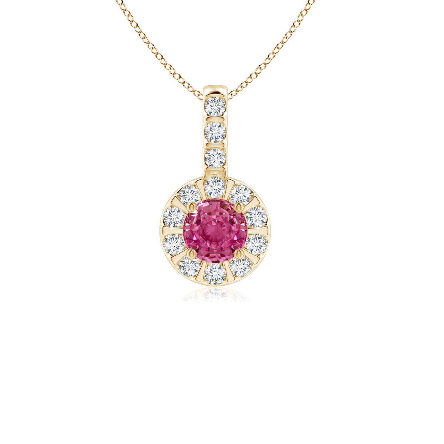 AAAA - Pink Sapphire / 0.46 CT / 14 KT Yellow Gold