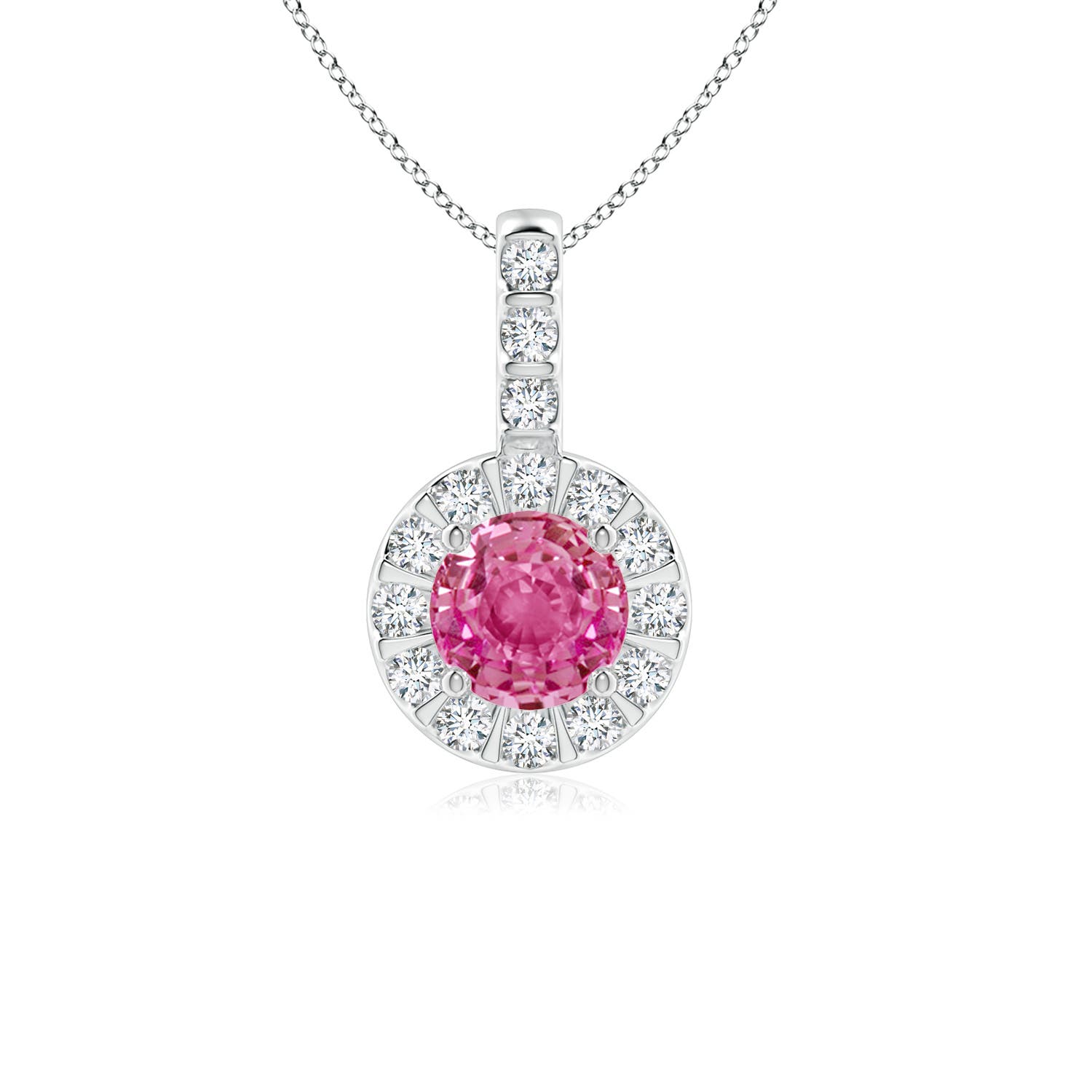 AAA - Pink Sapphire / 0.78 CT / 14 KT White Gold