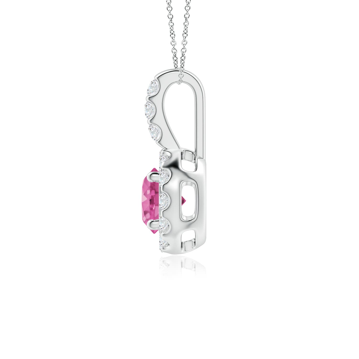 AAA - Pink Sapphire / 0.78 CT / 14 KT White Gold