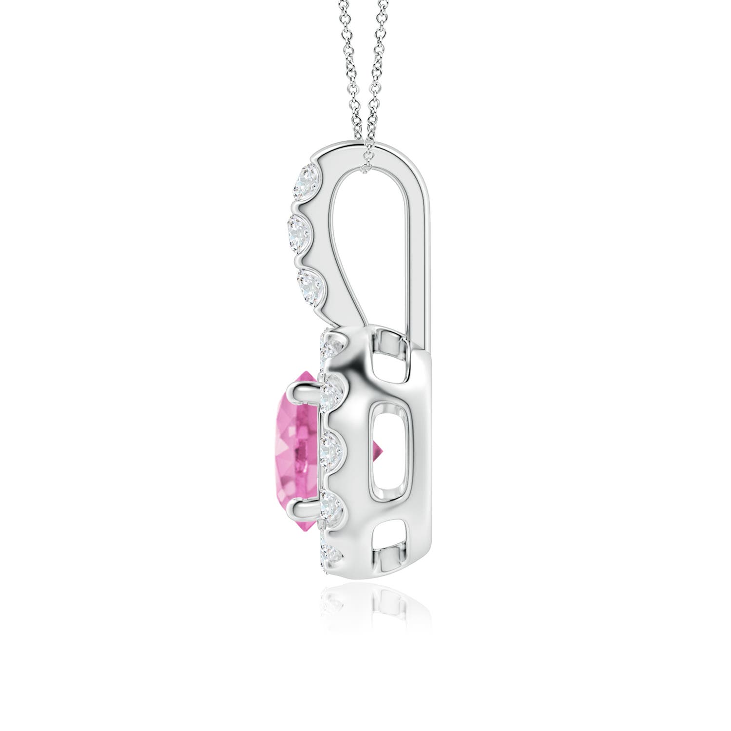 A - Pink Sapphire / 1.27 CT / 14 KT White Gold