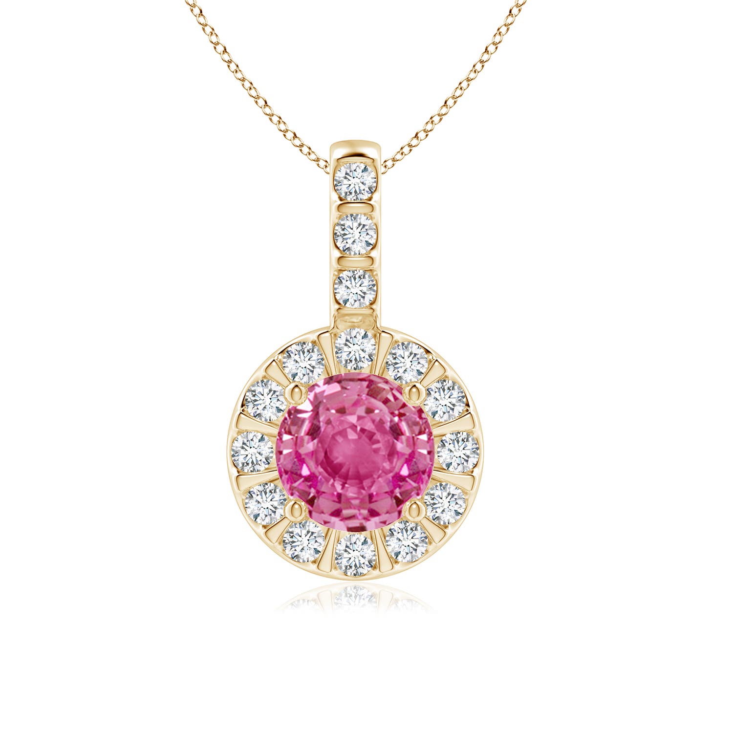 AAA - Pink Sapphire / 1.27 CT / 14 KT Yellow Gold