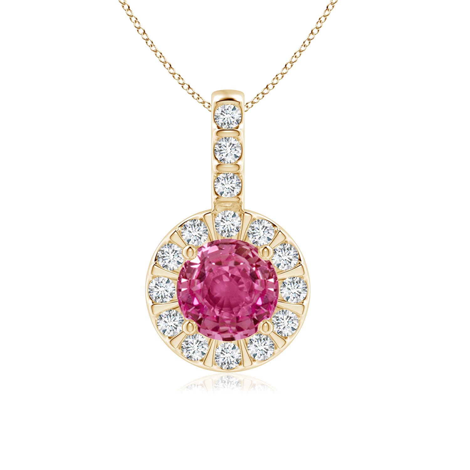 AAAA - Pink Sapphire / 1.27 CT / 14 KT Yellow Gold