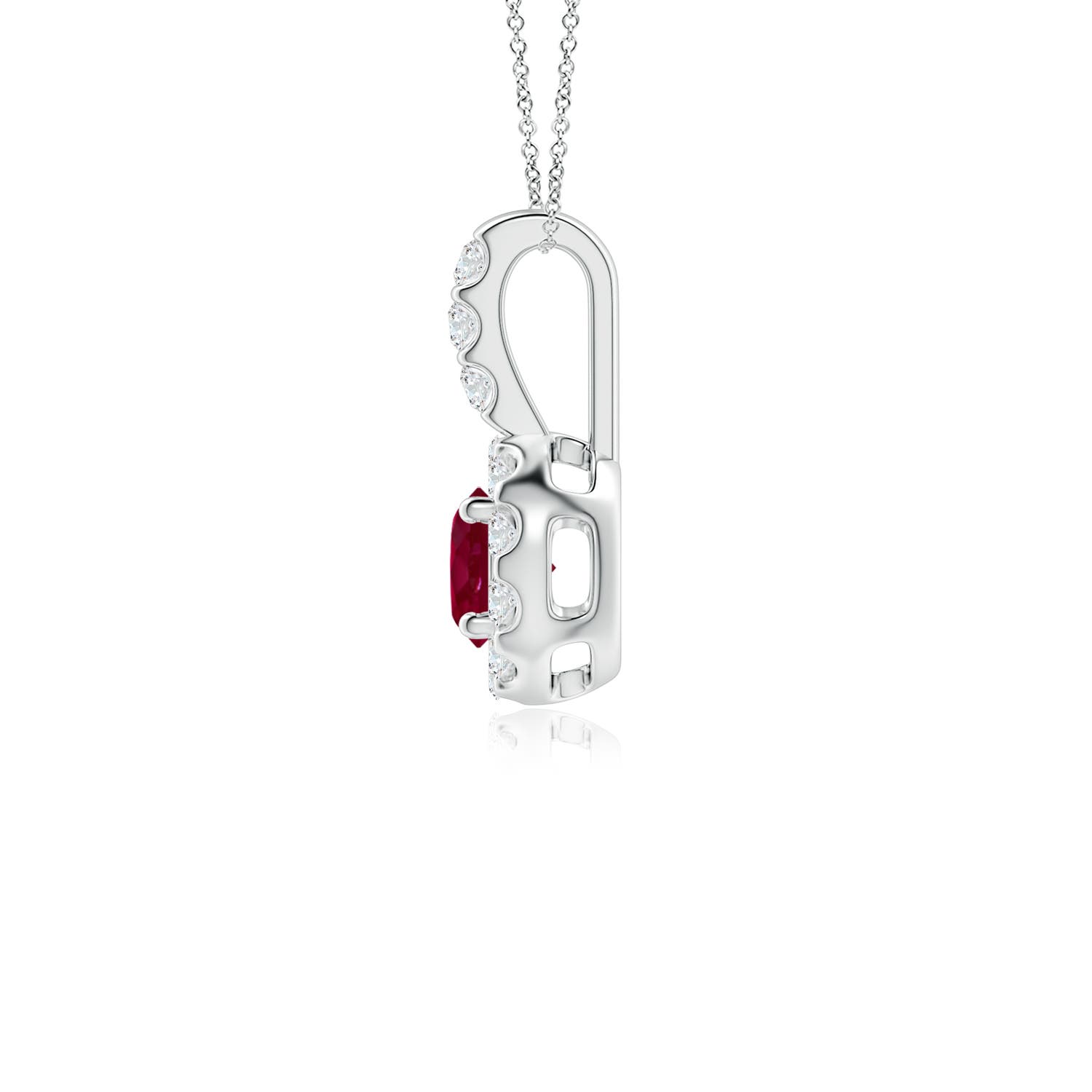 A - Ruby / 0.47 CT / 14 KT White Gold