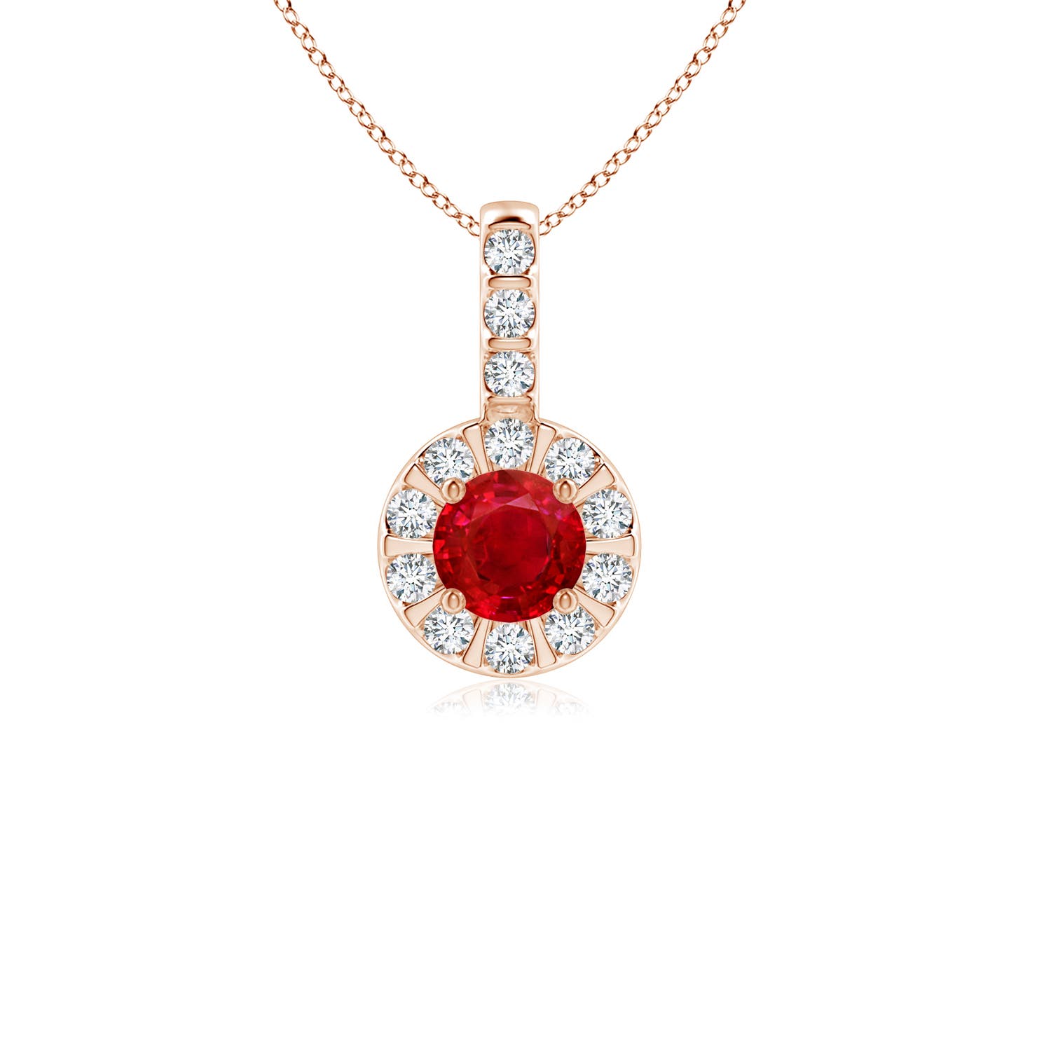 AAA - Ruby / 0.47 CT / 14 KT Rose Gold