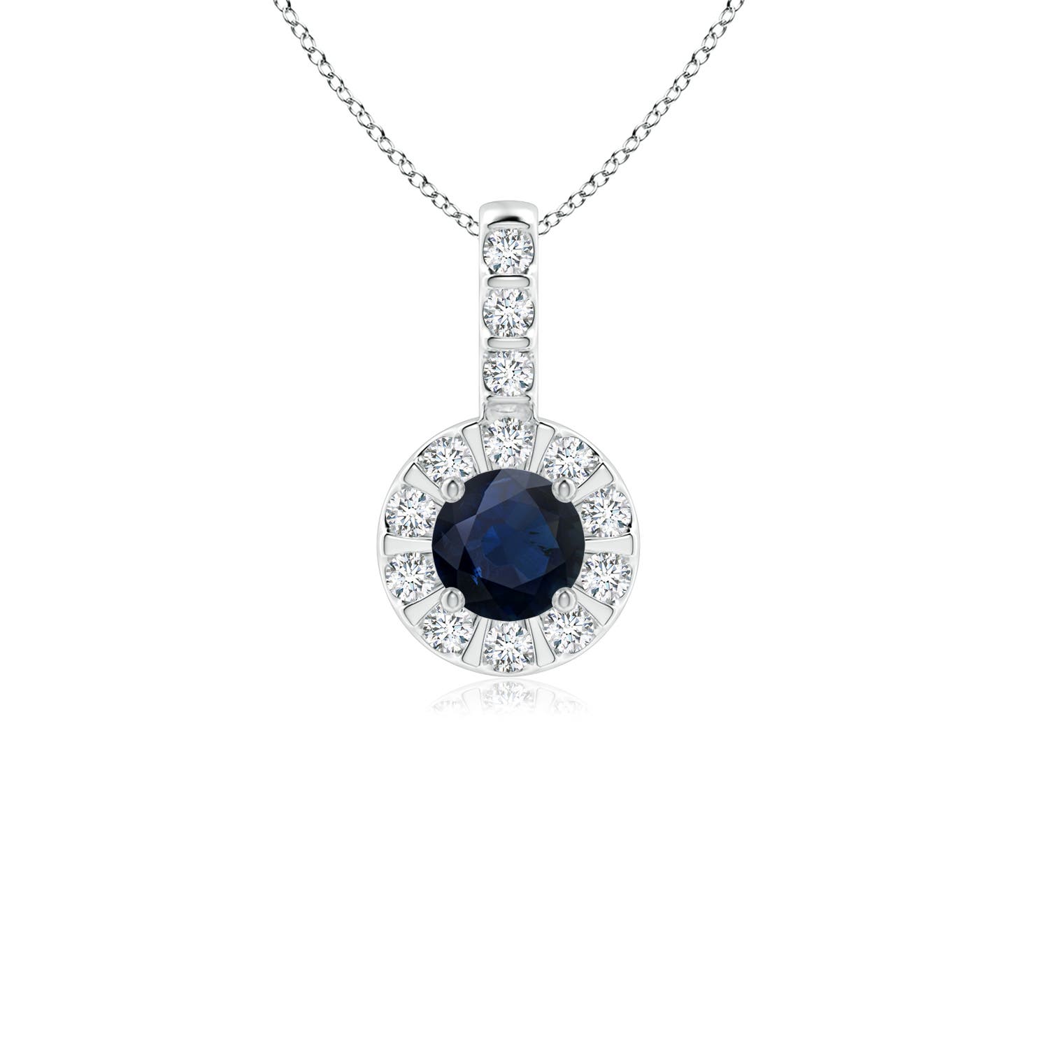 A - Blue Sapphire / 0.46 CT / 14 KT White Gold