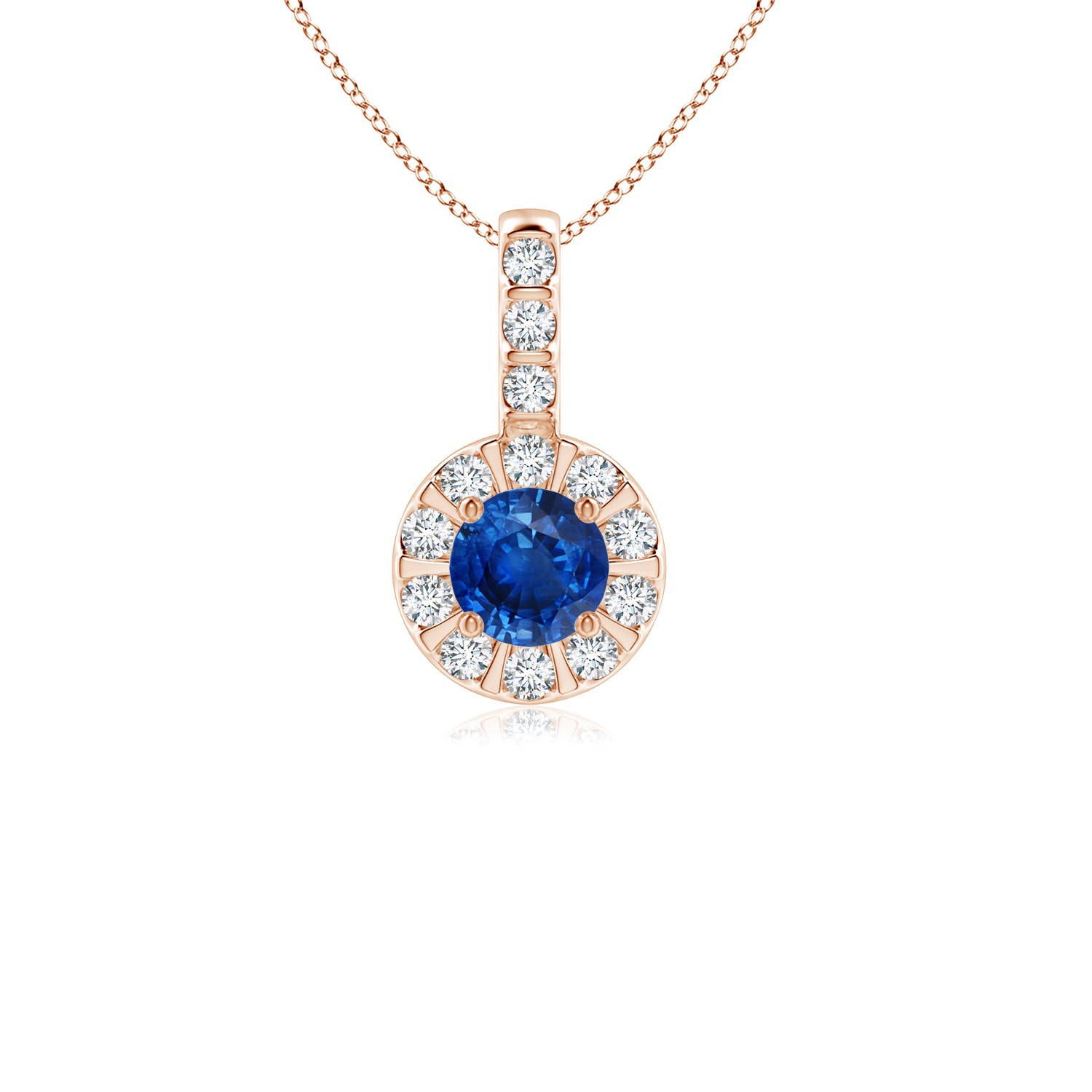 AAA - Blue Sapphire / 0.46 CT / 14 KT Rose Gold