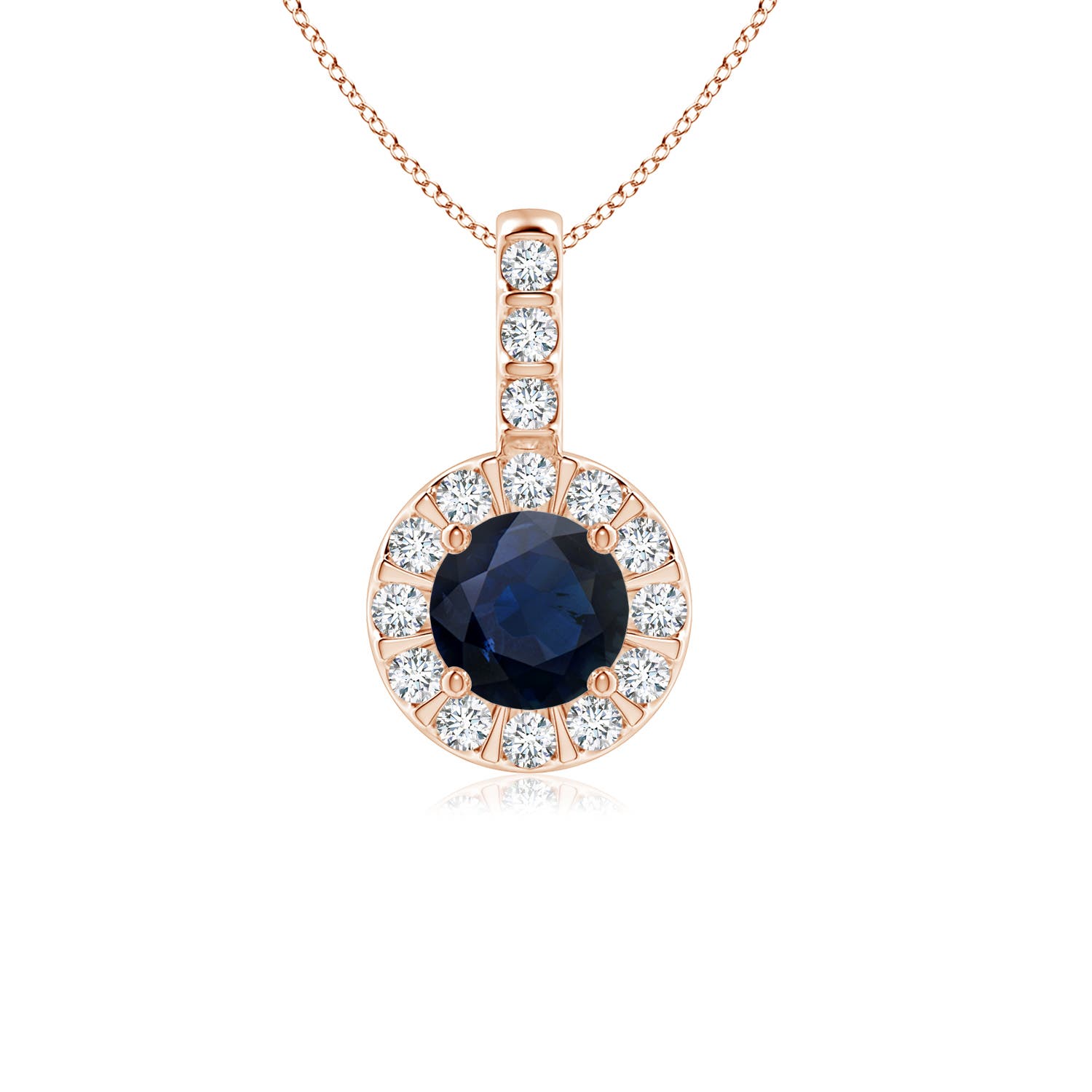 A - Blue Sapphire / 0.78 CT / 14 KT Rose Gold