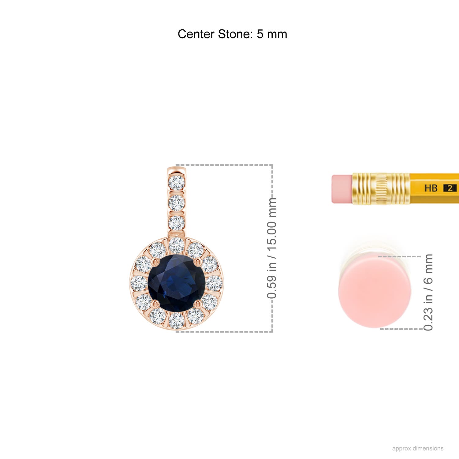 A - Blue Sapphire / 0.78 CT / 14 KT Rose Gold