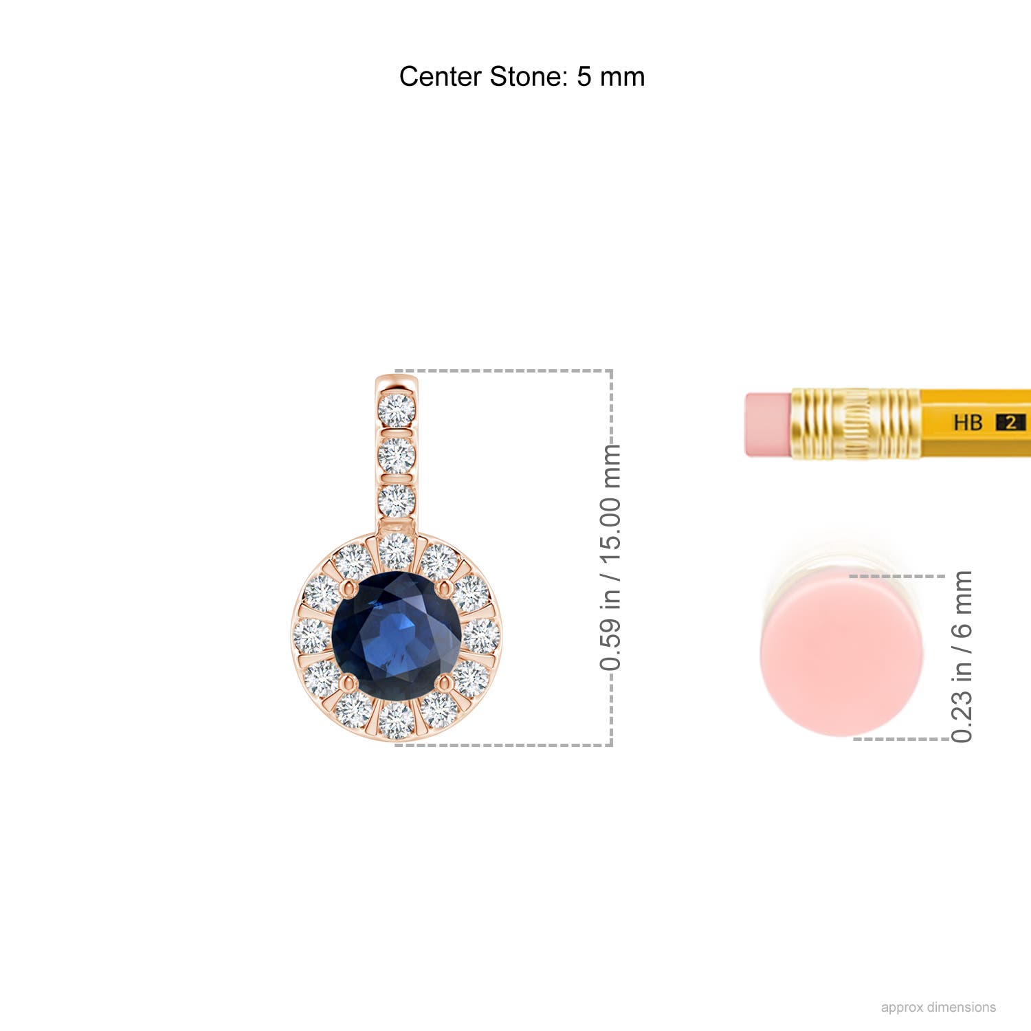 AA - Blue Sapphire / 0.78 CT / 14 KT Rose Gold