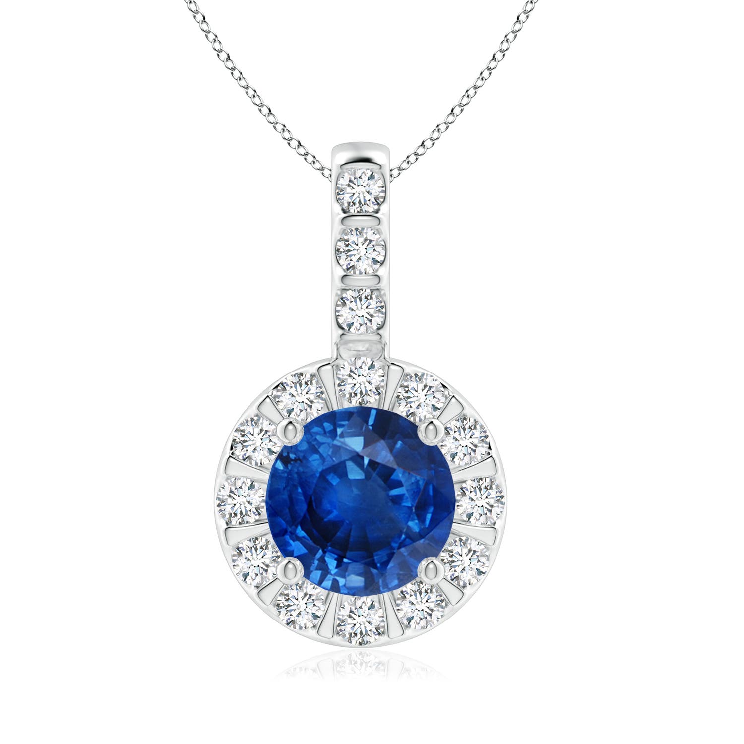 AAA - Blue Sapphire / 1.98 CT / 14 KT White Gold