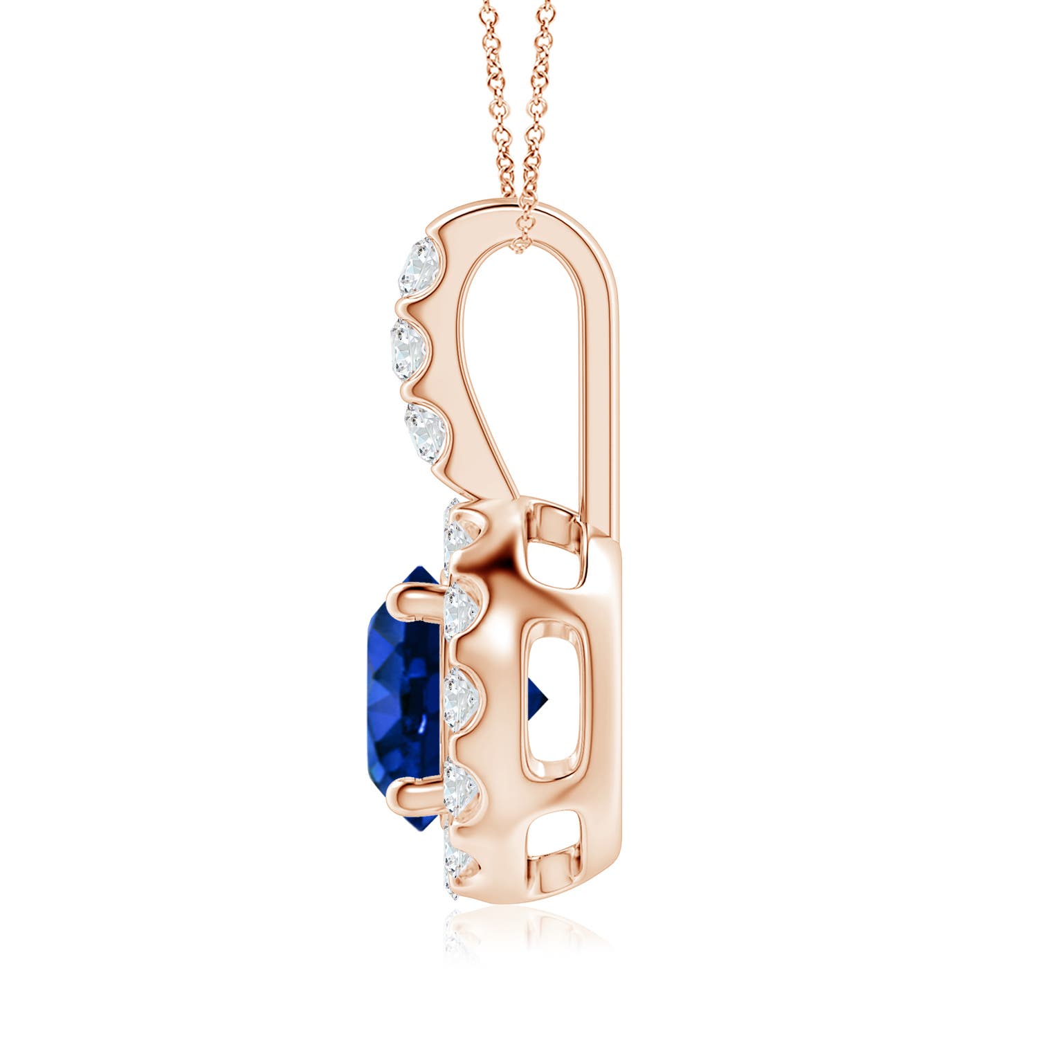 AAAA - Blue Sapphire / 1.98 CT / 14 KT Rose Gold