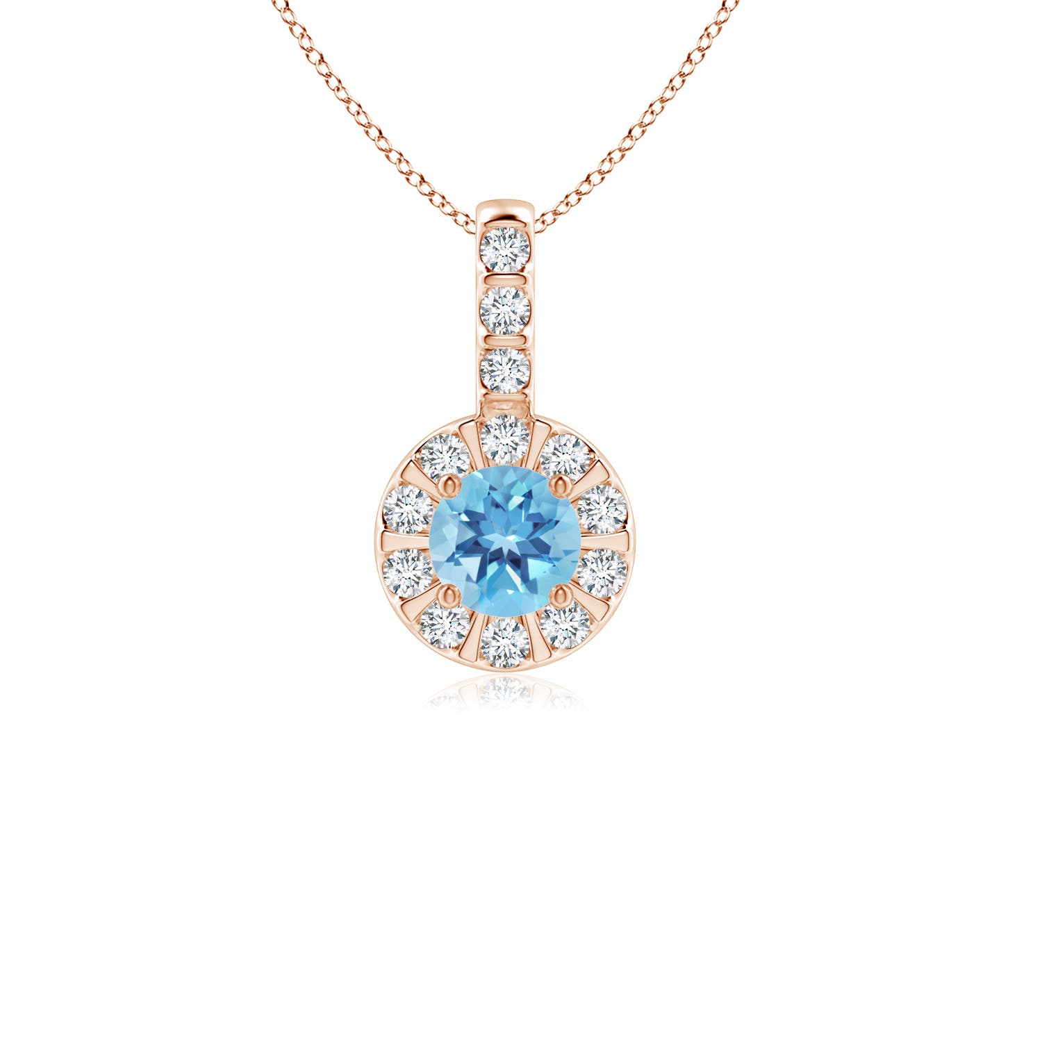 A - Swiss Blue Topaz / 0.45 CT / 14 KT Rose Gold