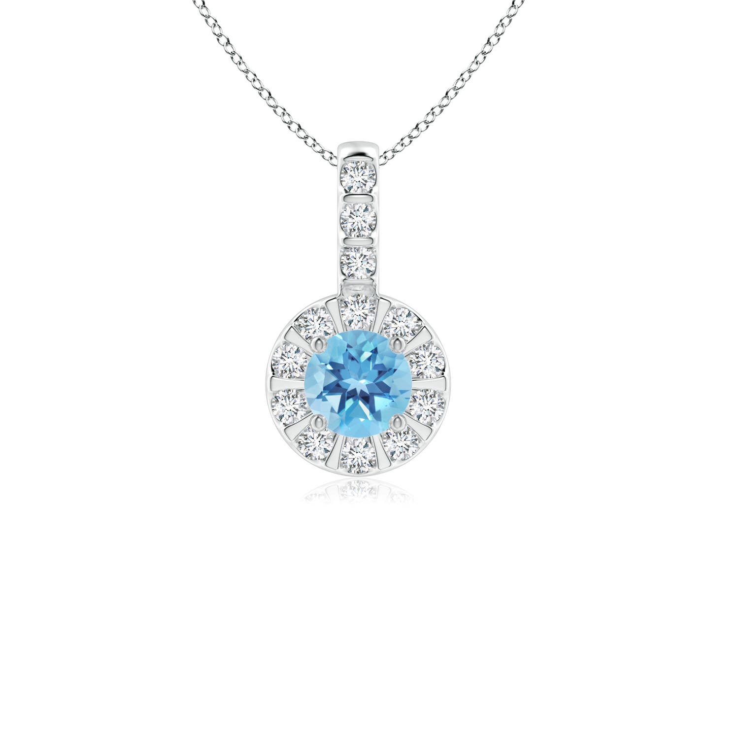 A - Swiss Blue Topaz / 0.45 CT / 14 KT White Gold