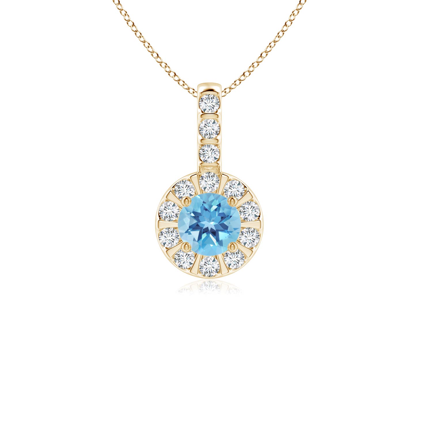 A - Swiss Blue Topaz / 0.45 CT / 14 KT Yellow Gold