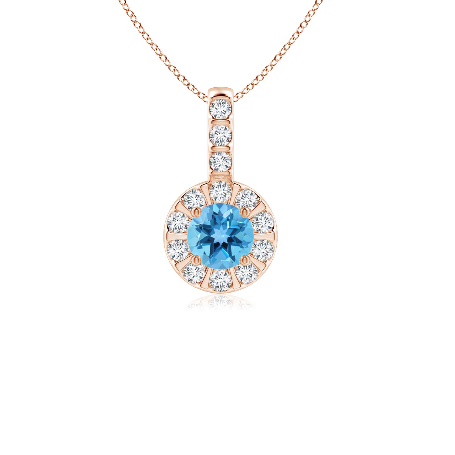 AA - Swiss Blue Topaz / 0.45 CT / 14 KT Rose Gold