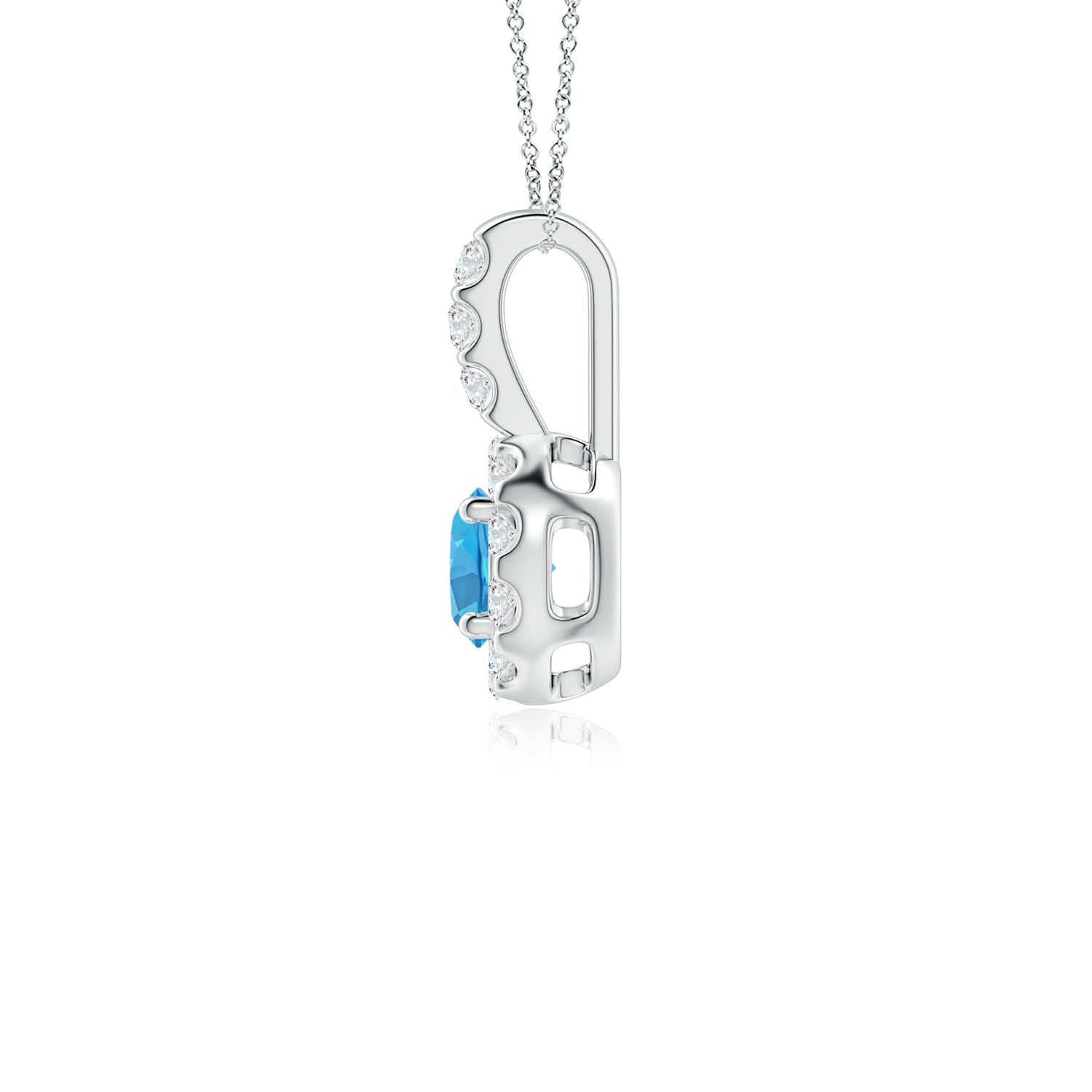 AA - Swiss Blue Topaz / 0.45 CT / 14 KT White Gold