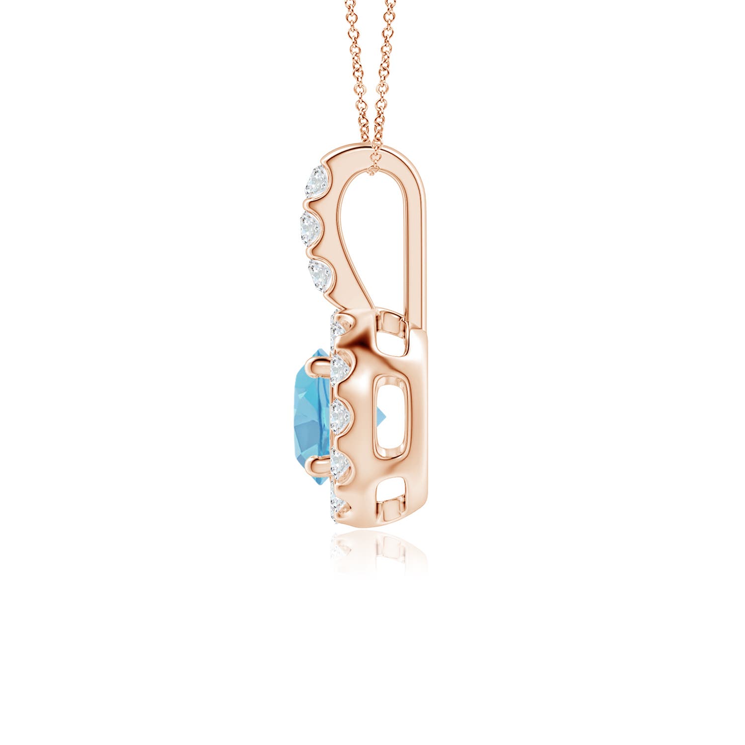 A - Swiss Blue Topaz / 0.78 CT / 14 KT Rose Gold