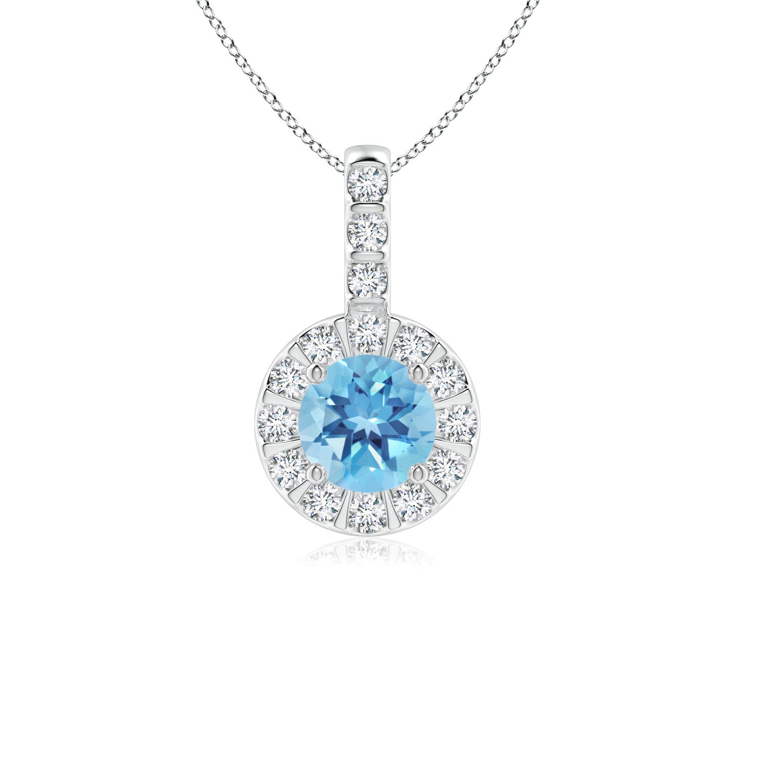 A - Swiss Blue Topaz / 0.78 CT / 14 KT White Gold