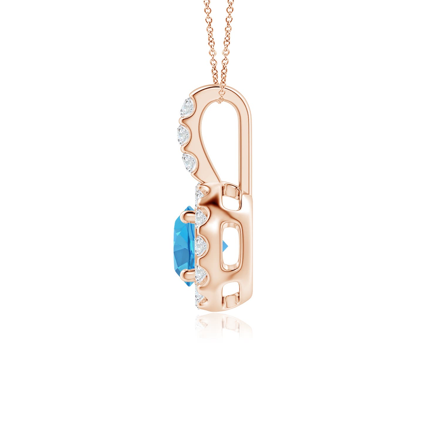 AA - Swiss Blue Topaz / 0.78 CT / 14 KT Rose Gold